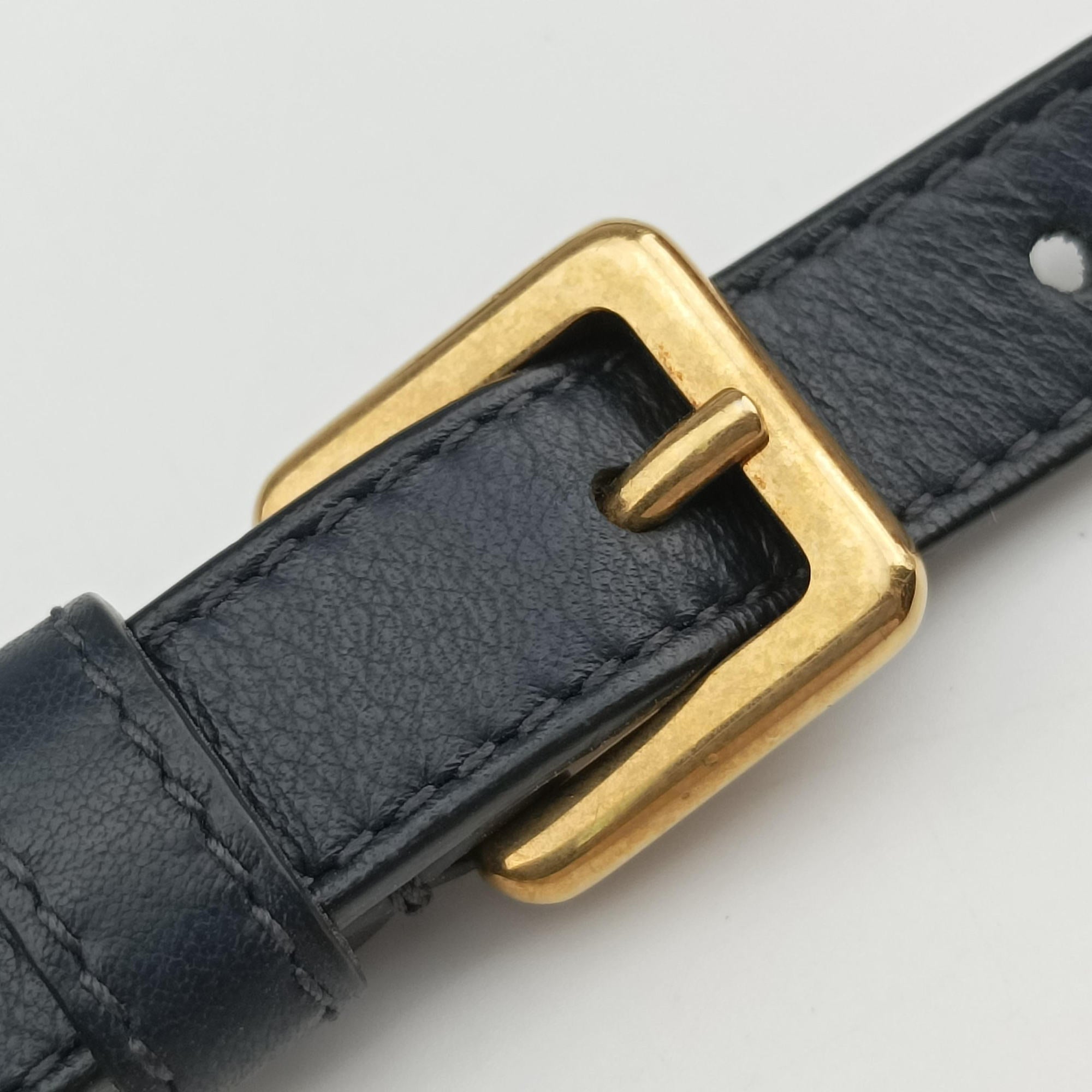 Secondhand Christian Dior Saddle Navy Jacquard×Leather  shoulderbag | stylenewstar
