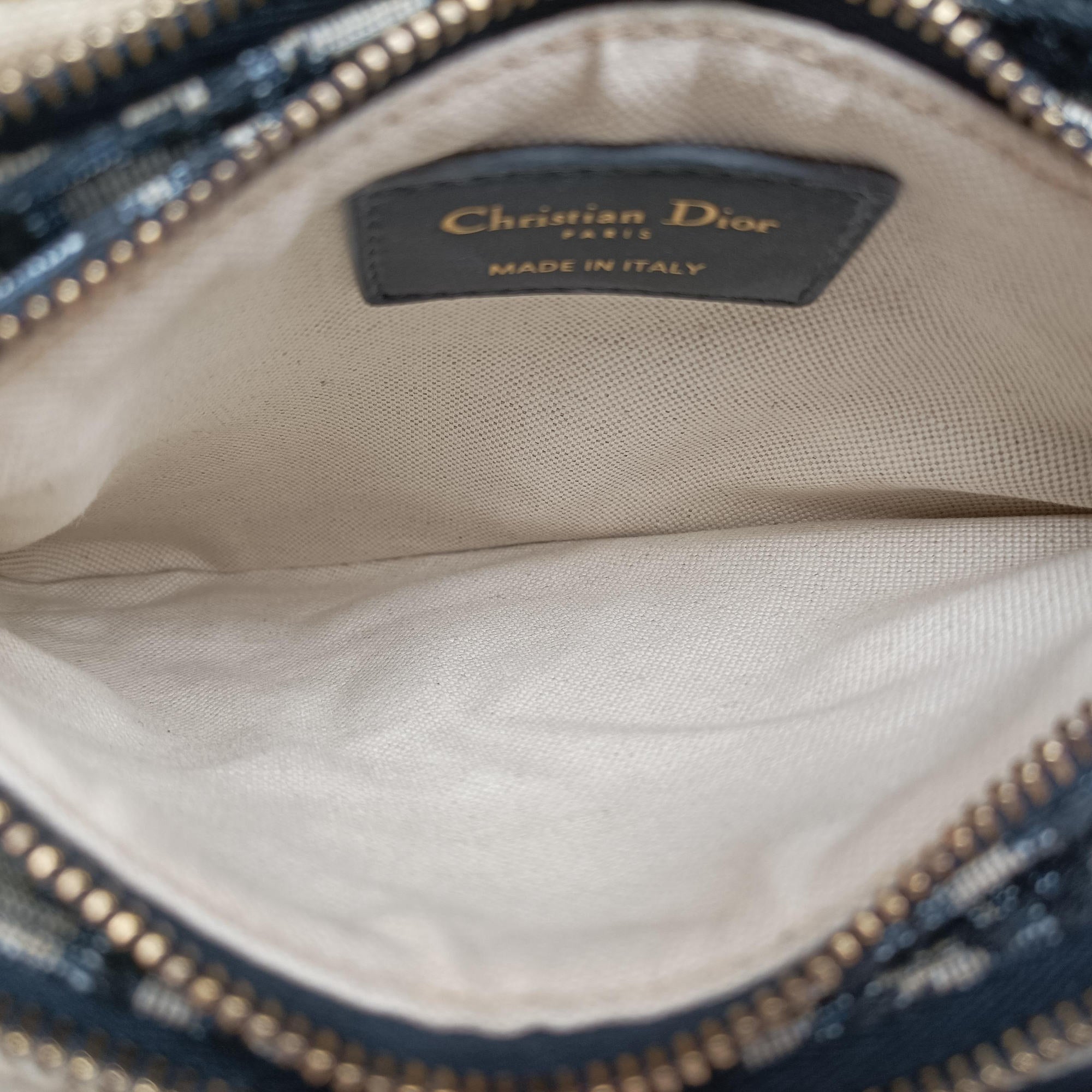 Secondhand Christian Dior Saddle Navy Jacquard×Leather  shoulderbag | stylenewstar