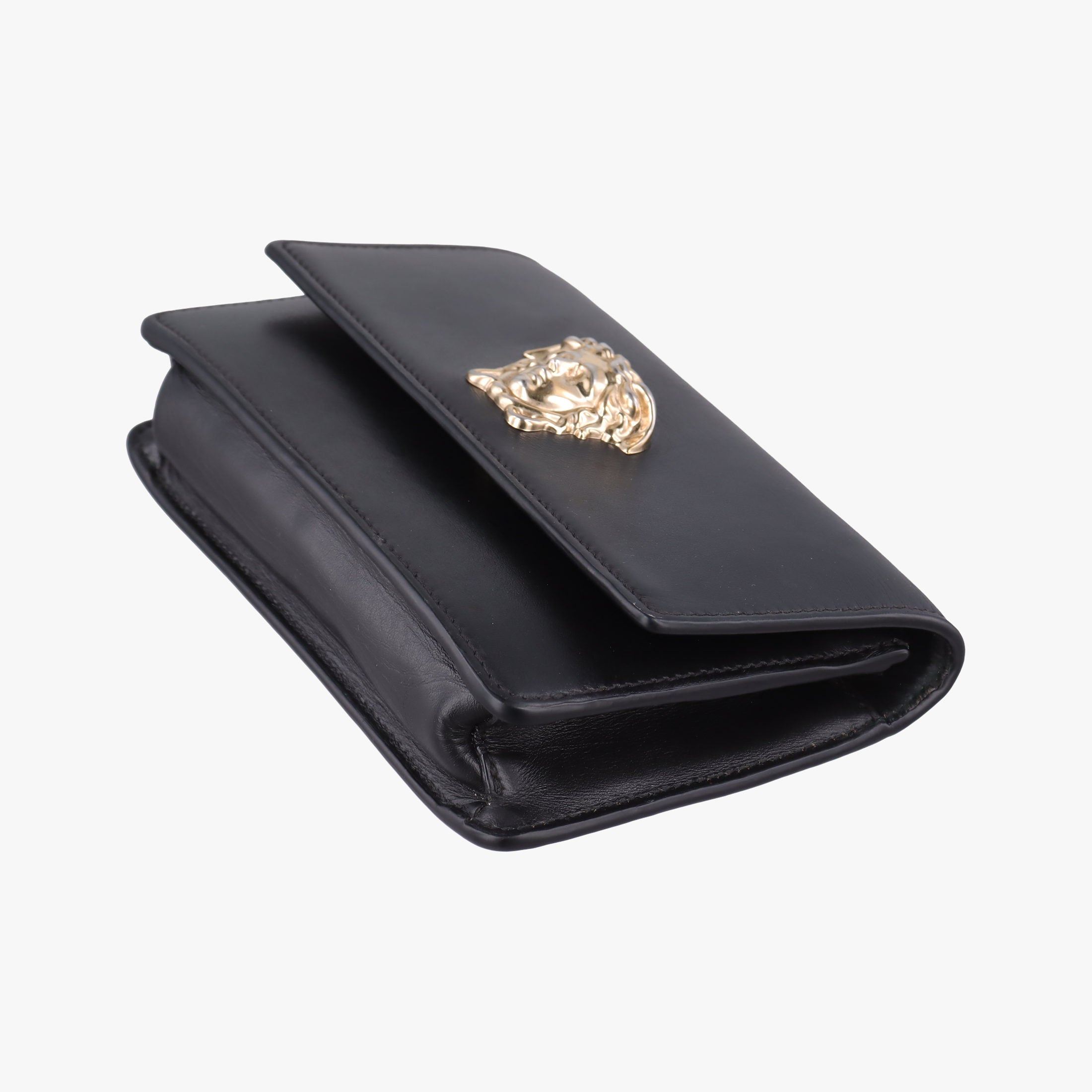Pre-owned VERSACE La Medusa Black Leather  shoulderbag | stylenewstar