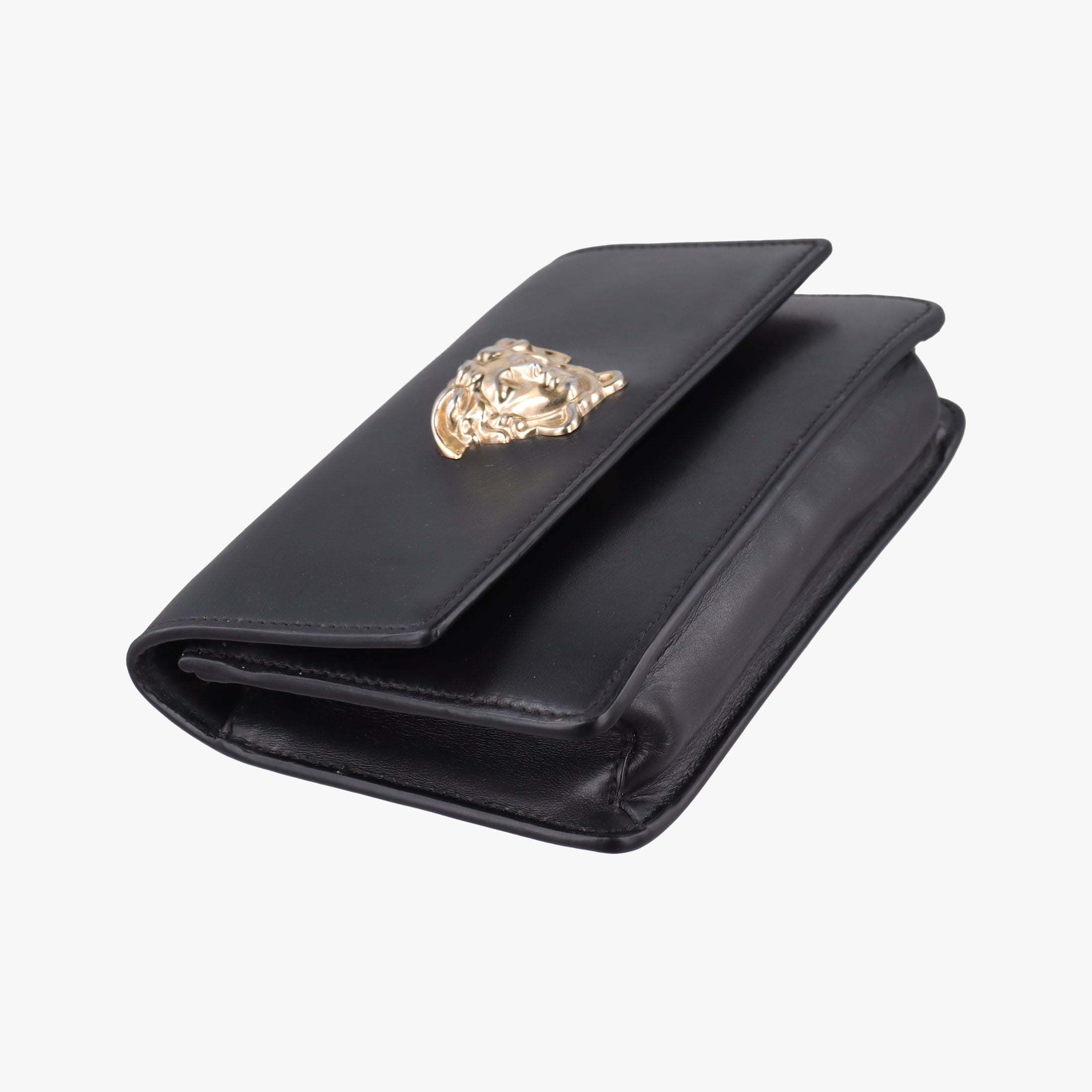 Pre-owned VERSACE La Medusa Black Leather  shoulderbag | stylenewstar