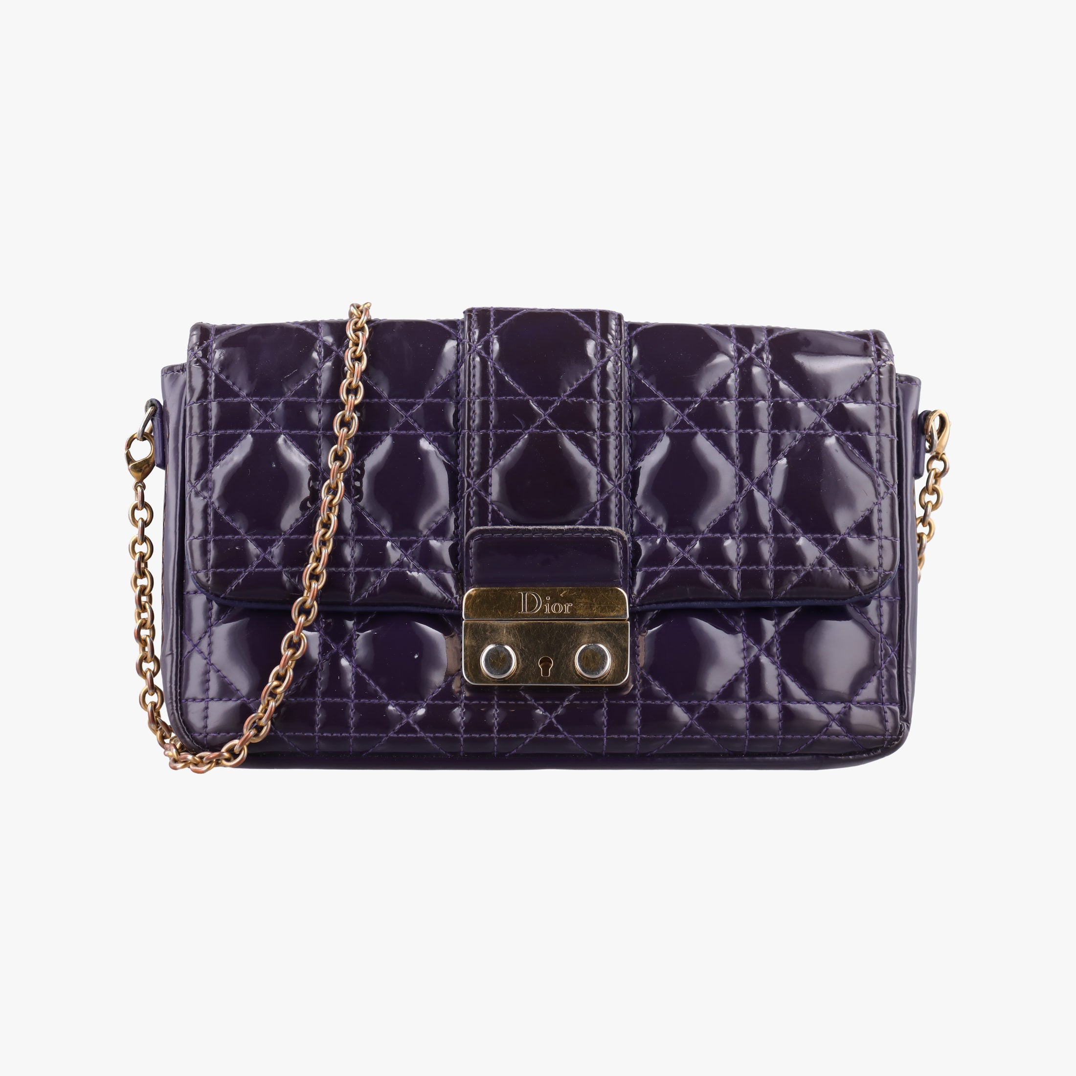 Secondhand Christian Dior Miss Dior Cannage New Rock Purple Patent  shoulderbag | stylenewstar
