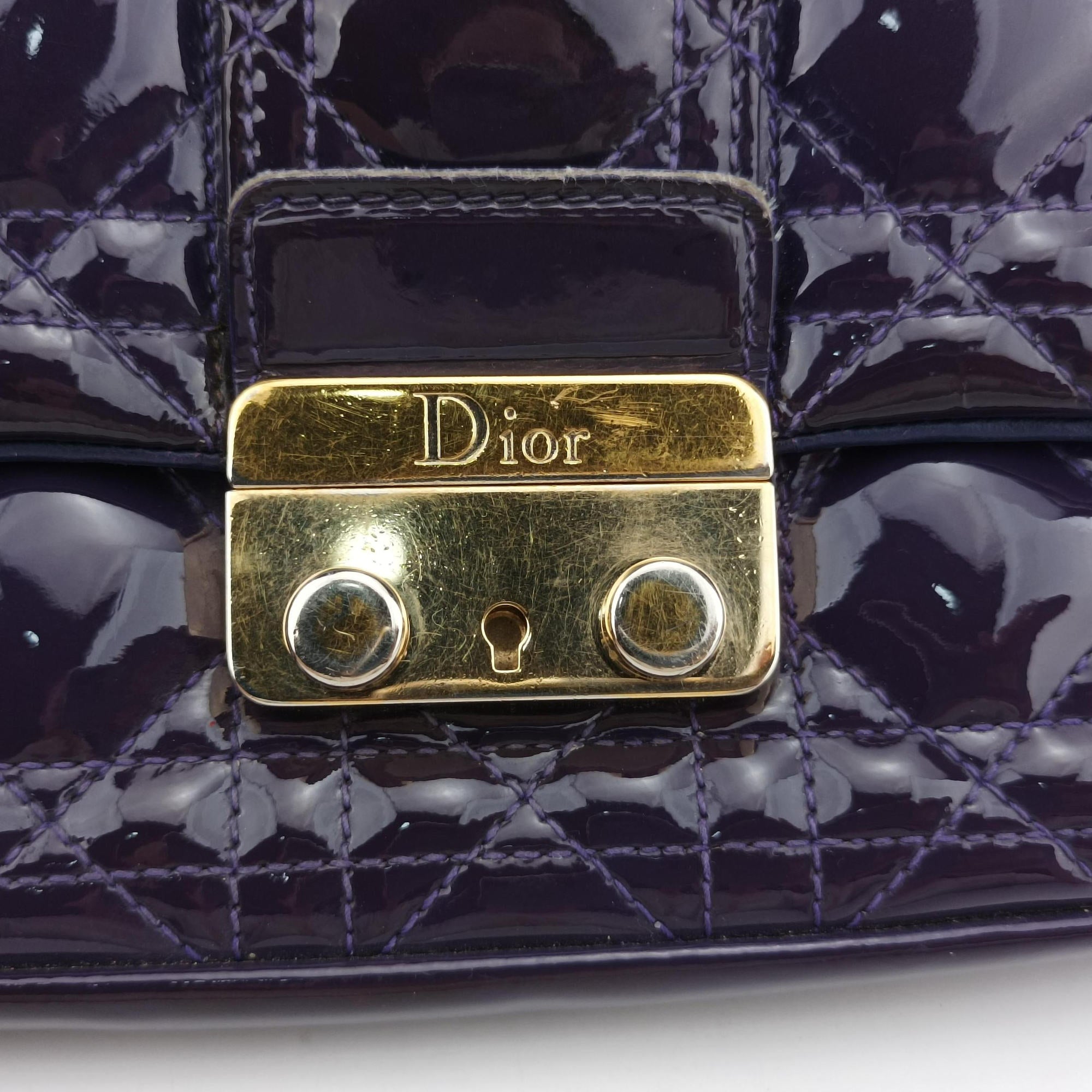 Secondhand Christian Dior Miss Dior Cannage New Rock Purple Patent  shoulderbag | stylenewstar