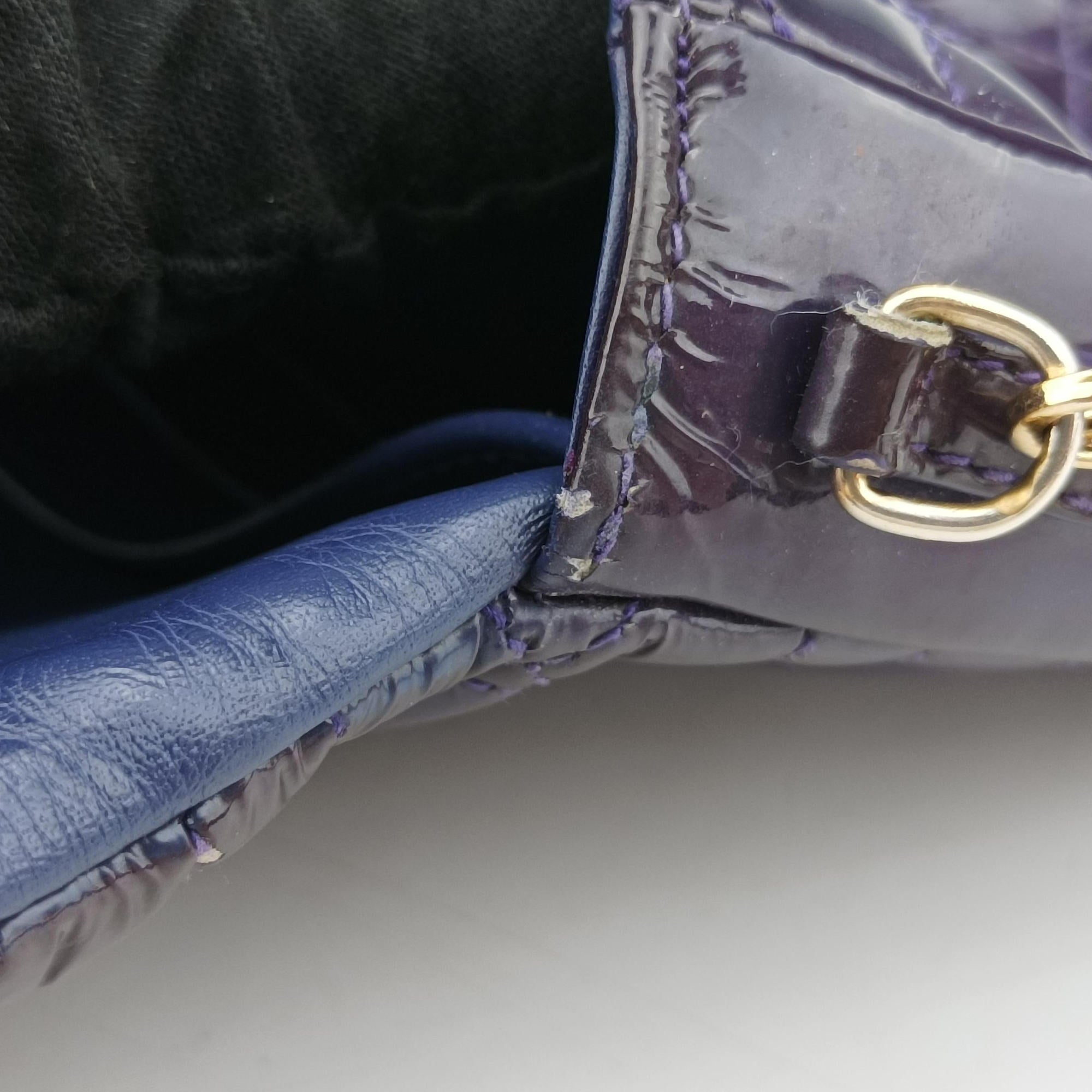 Secondhand Christian Dior Miss Dior Cannage New Rock Purple Patent  shoulderbag | stylenewstar
