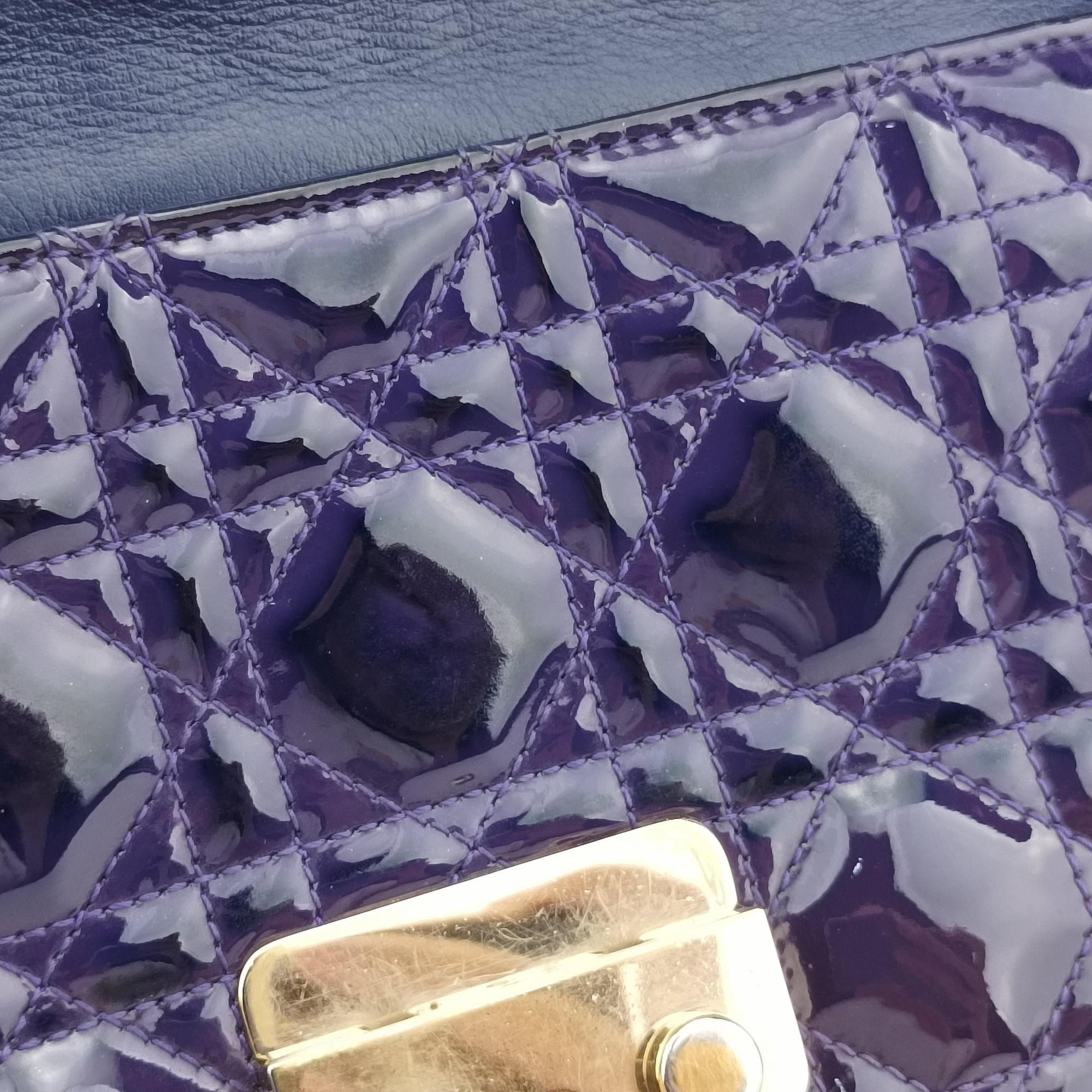 Secondhand Christian Dior Miss Dior Cannage New Rock Purple Patent  shoulderbag | stylenewstar