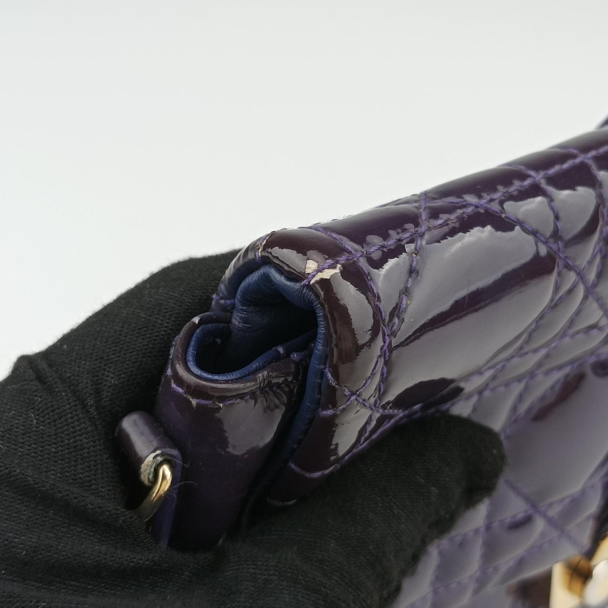 Secondhand Christian Dior Miss Dior Cannage New Rock Purple Patent  shoulderbag | stylenewstar