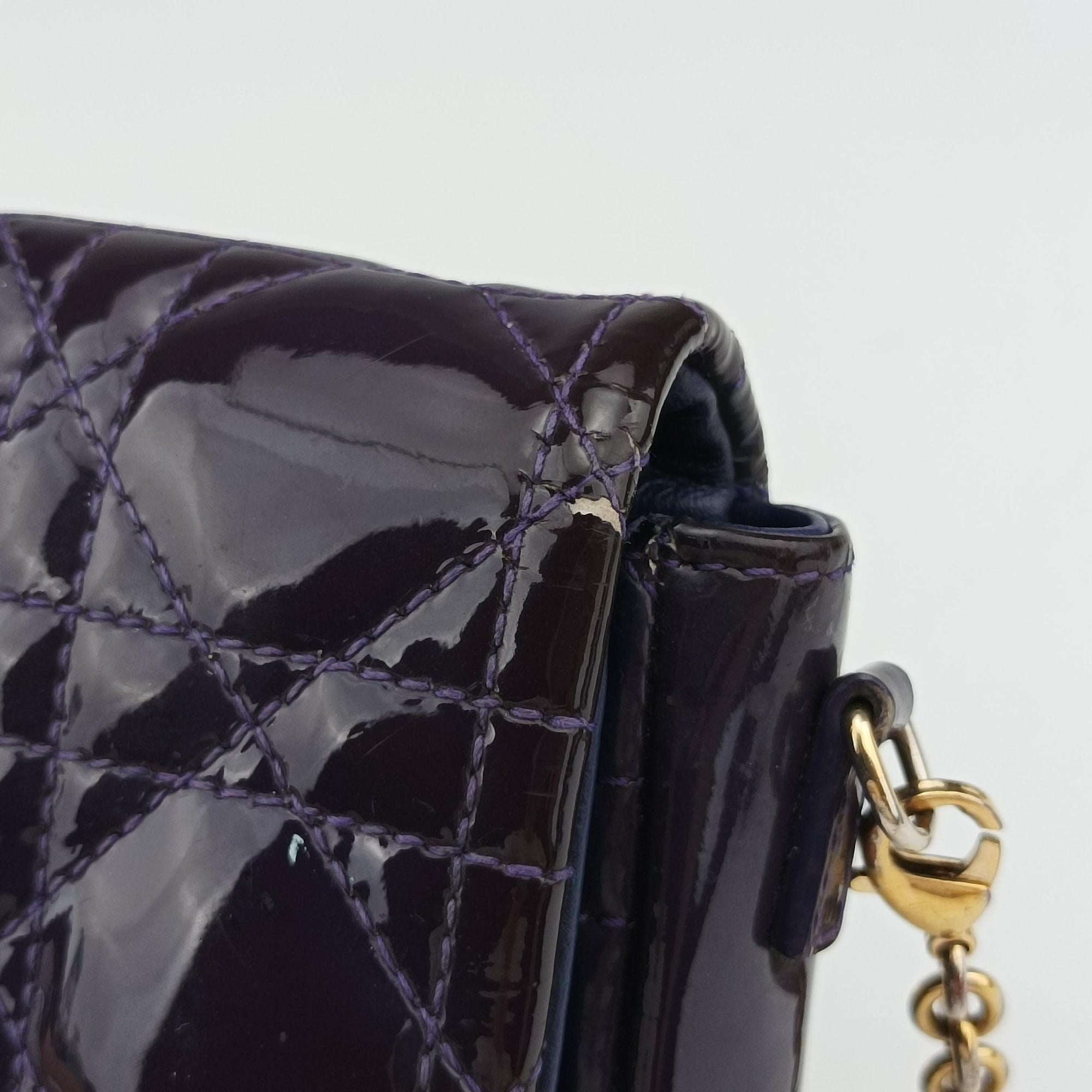 Secondhand Christian Dior Miss Dior Cannage New Rock Purple Patent  shoulderbag | stylenewstar