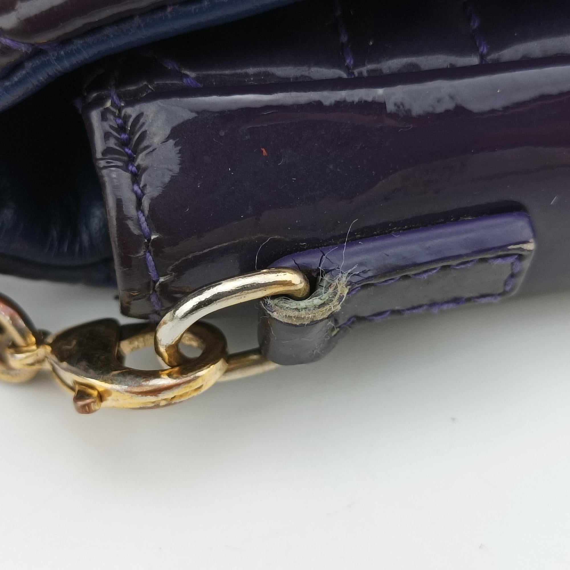 Secondhand Christian Dior Miss Dior Cannage New Rock Purple Patent  shoulderbag | stylenewstar