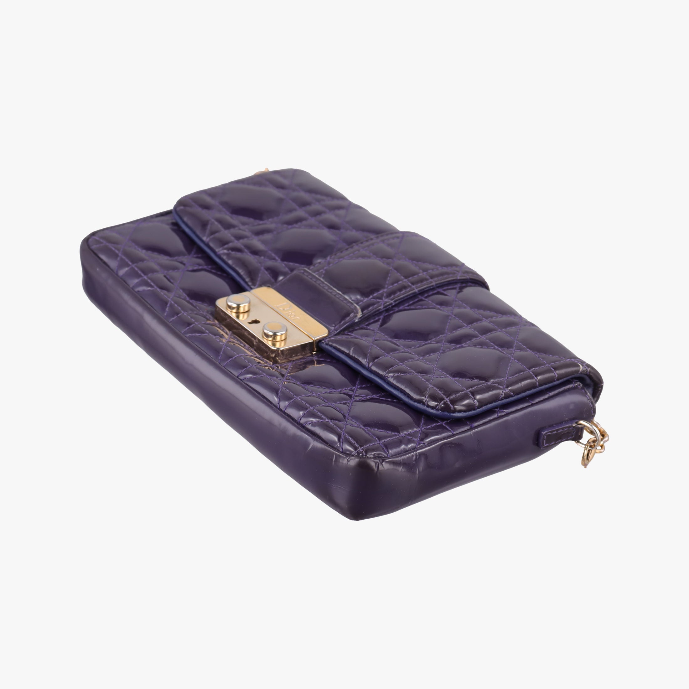 Secondhand Christian Dior Miss Dior Cannage New Rock Purple Patent  shoulderbag | stylenewstar