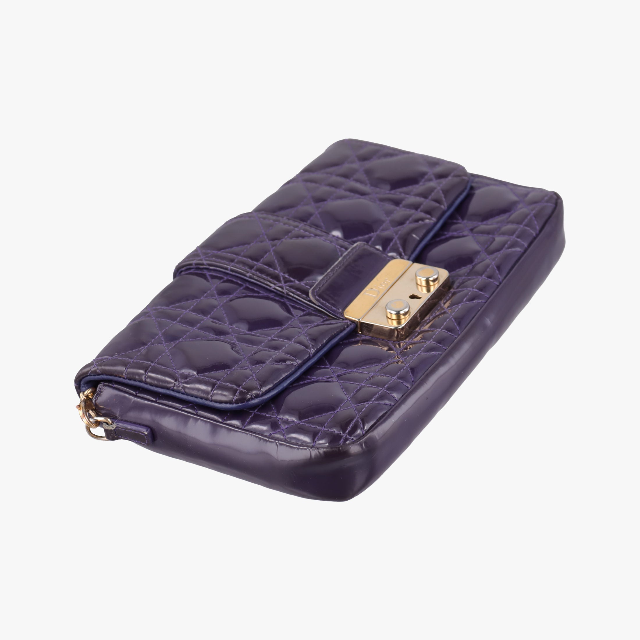 Secondhand Christian Dior Miss Dior Cannage New Rock Purple Patent  shoulderbag | stylenewstar