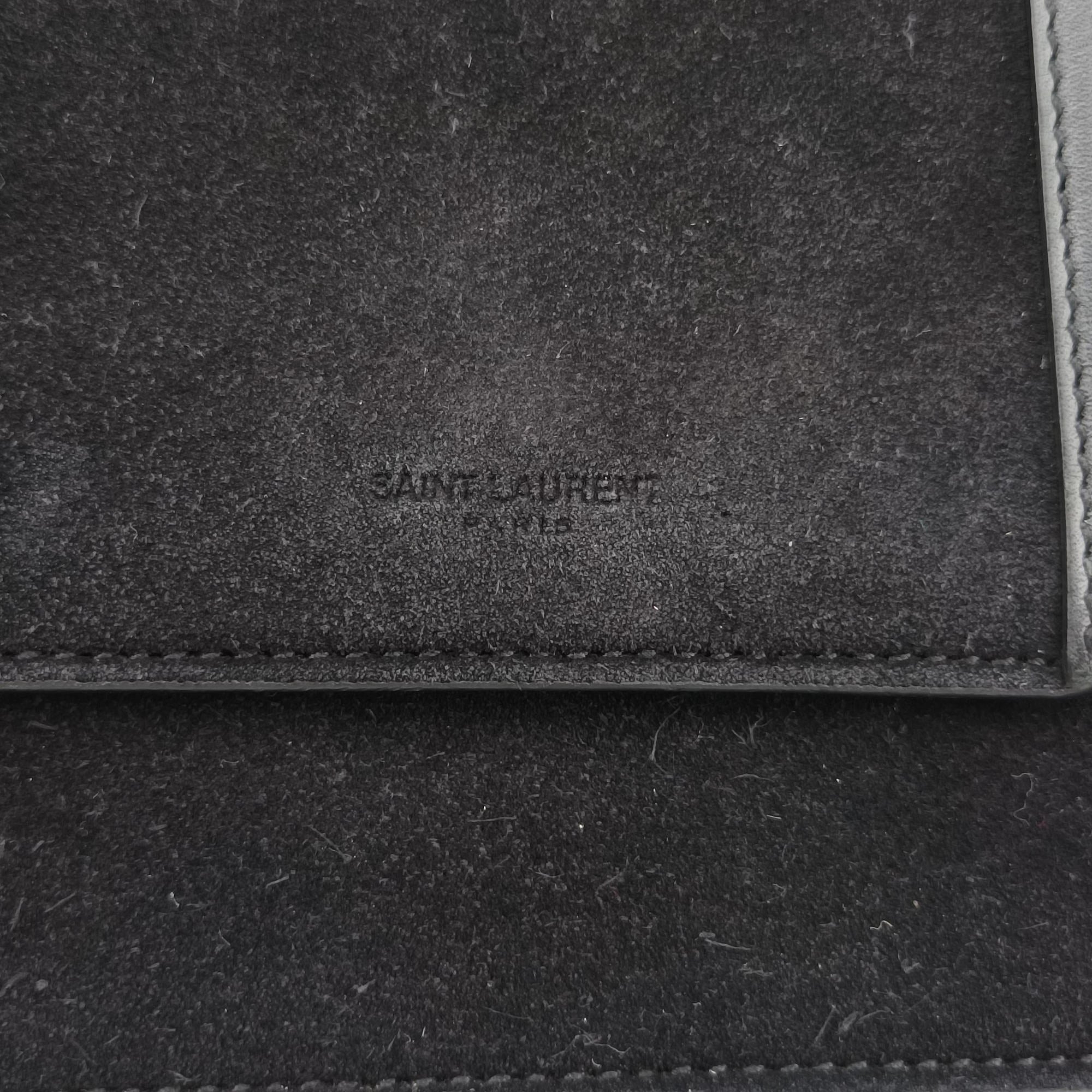 Pre-owned Yves Saint Laurent Small Betty Flap Black Suede × Leather 314516 shoulderbag | stylenewstar