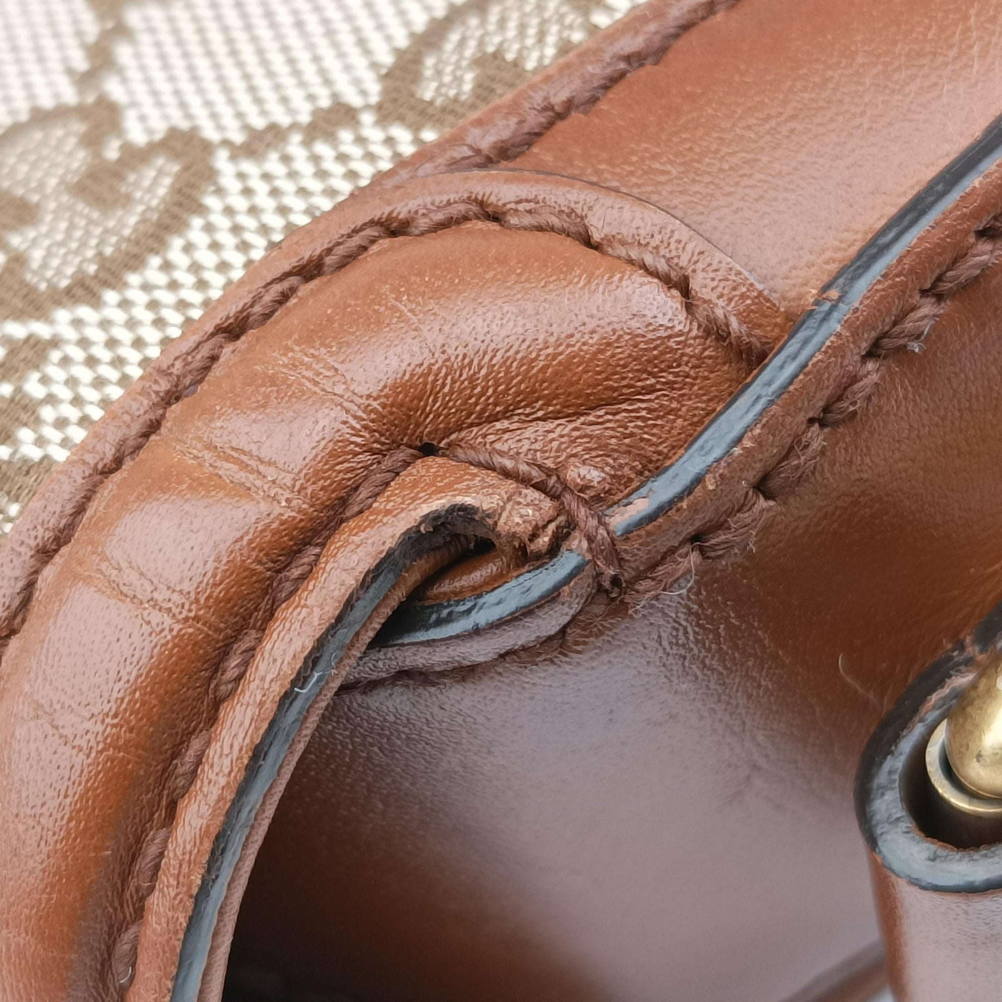 Pre-owned Gucci Lady Web Brown canvas×leather 383848 shoulderbag | stylenewstar