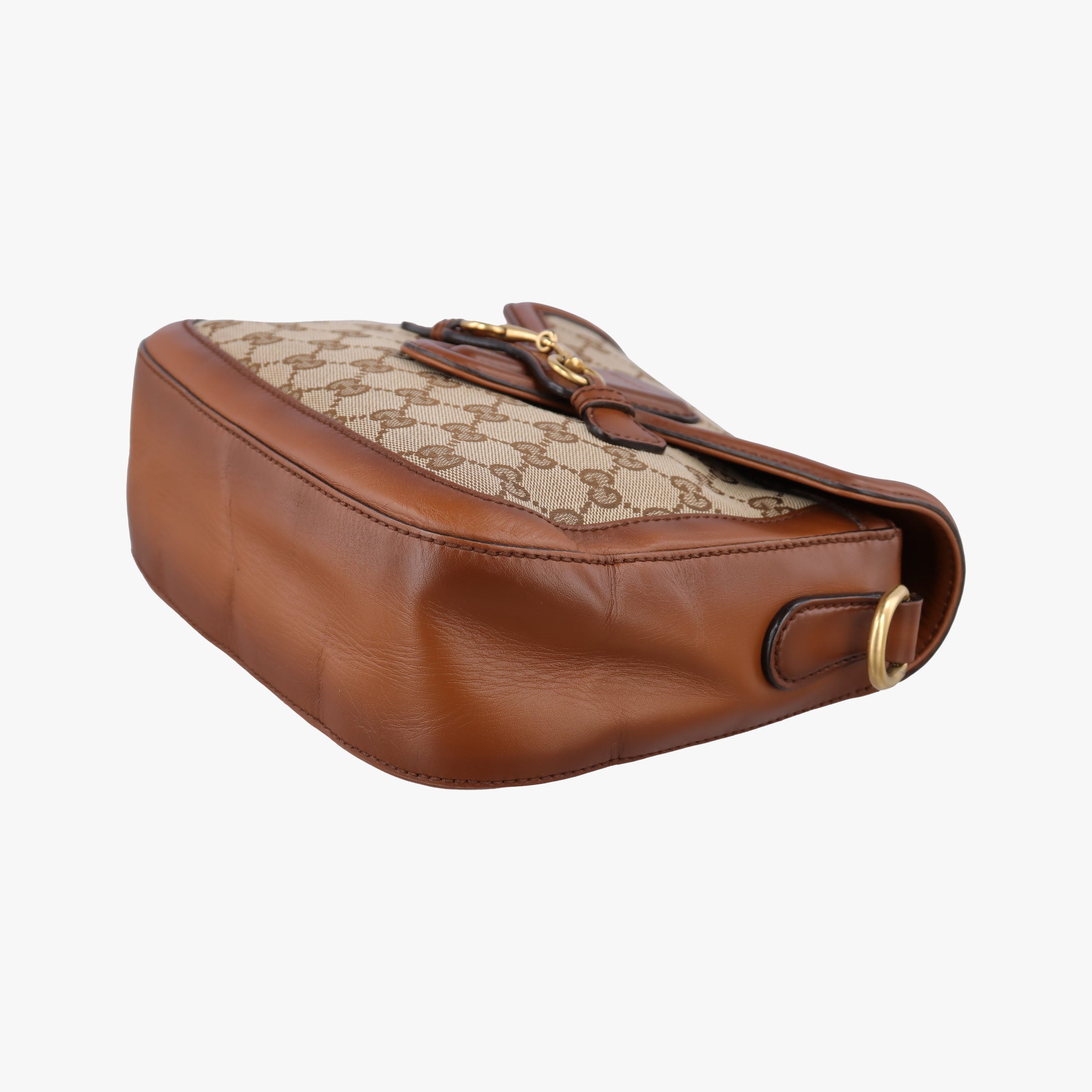 Pre-owned Gucci Lady Web Brown canvas×leather 383848 shoulderbag | stylenewstar