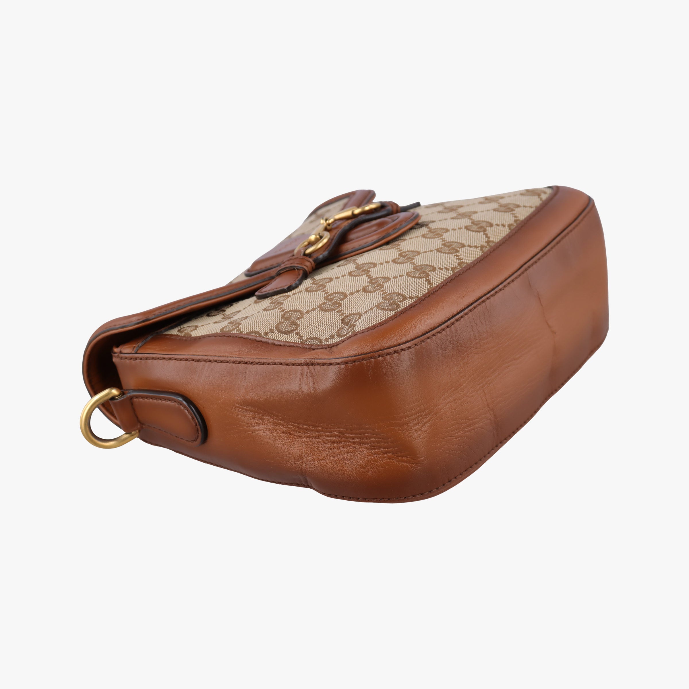 Pre-owned Gucci Lady Web Brown canvas×leather 383848 shoulderbag | stylenewstar