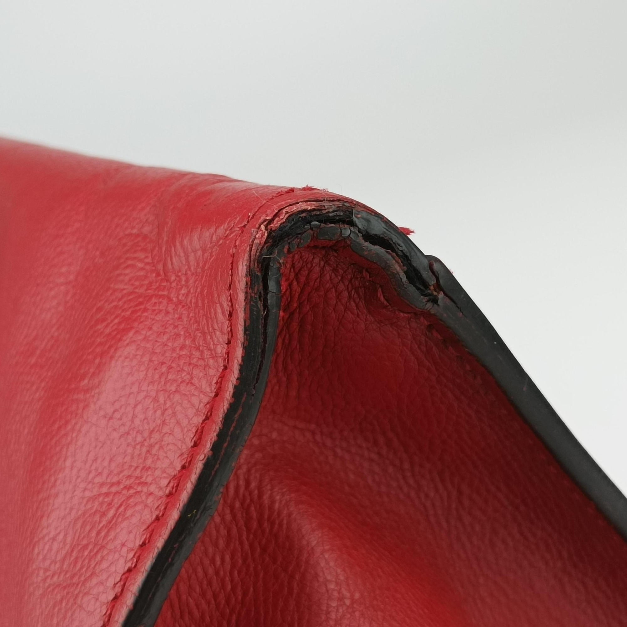 Vintage Prada Twin Pocket Winged Tote Red Leather BN2619 shoulderbag | stylenewstar