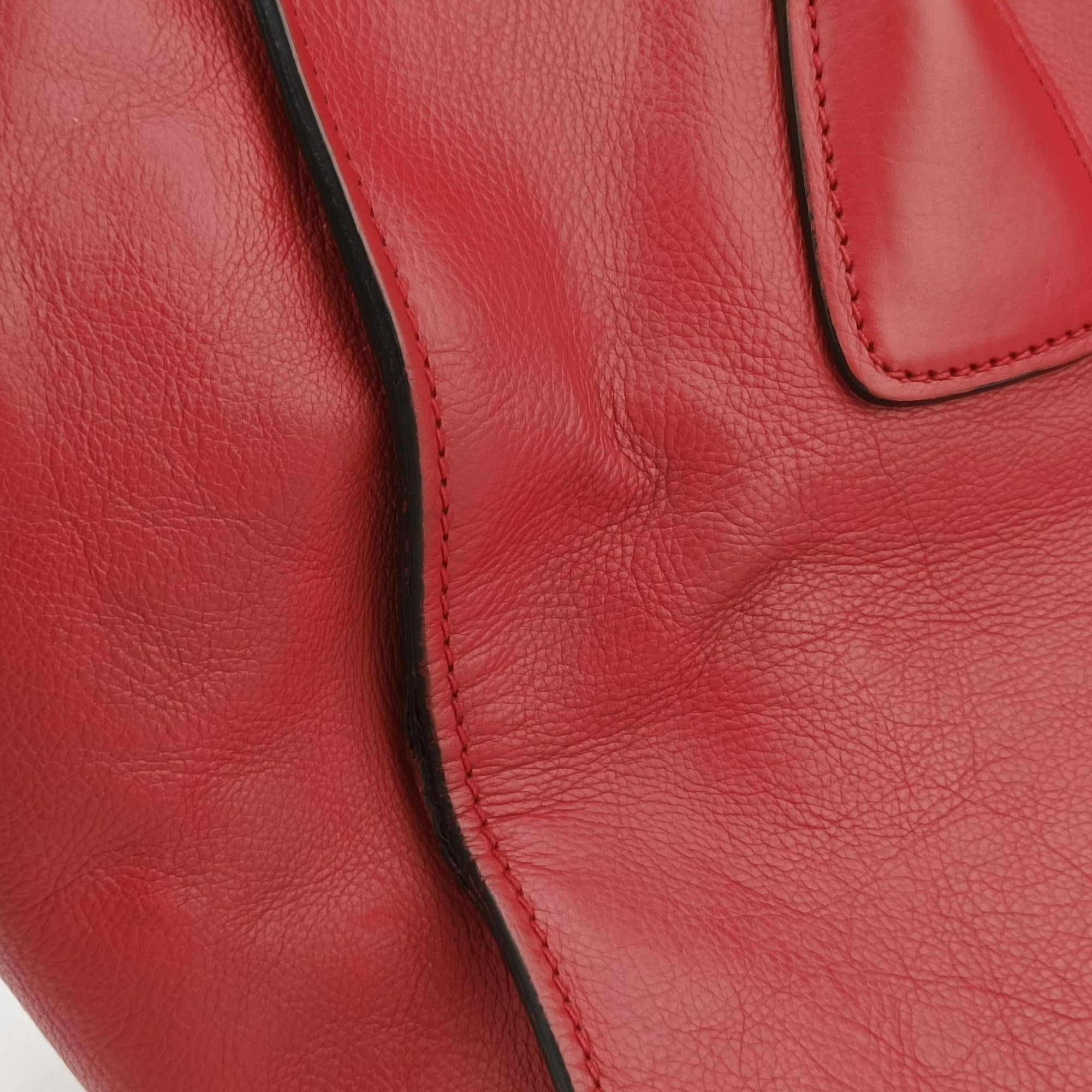Vintage Prada Twin Pocket Winged Tote Red Leather BN2619 shoulderbag | stylenewstar