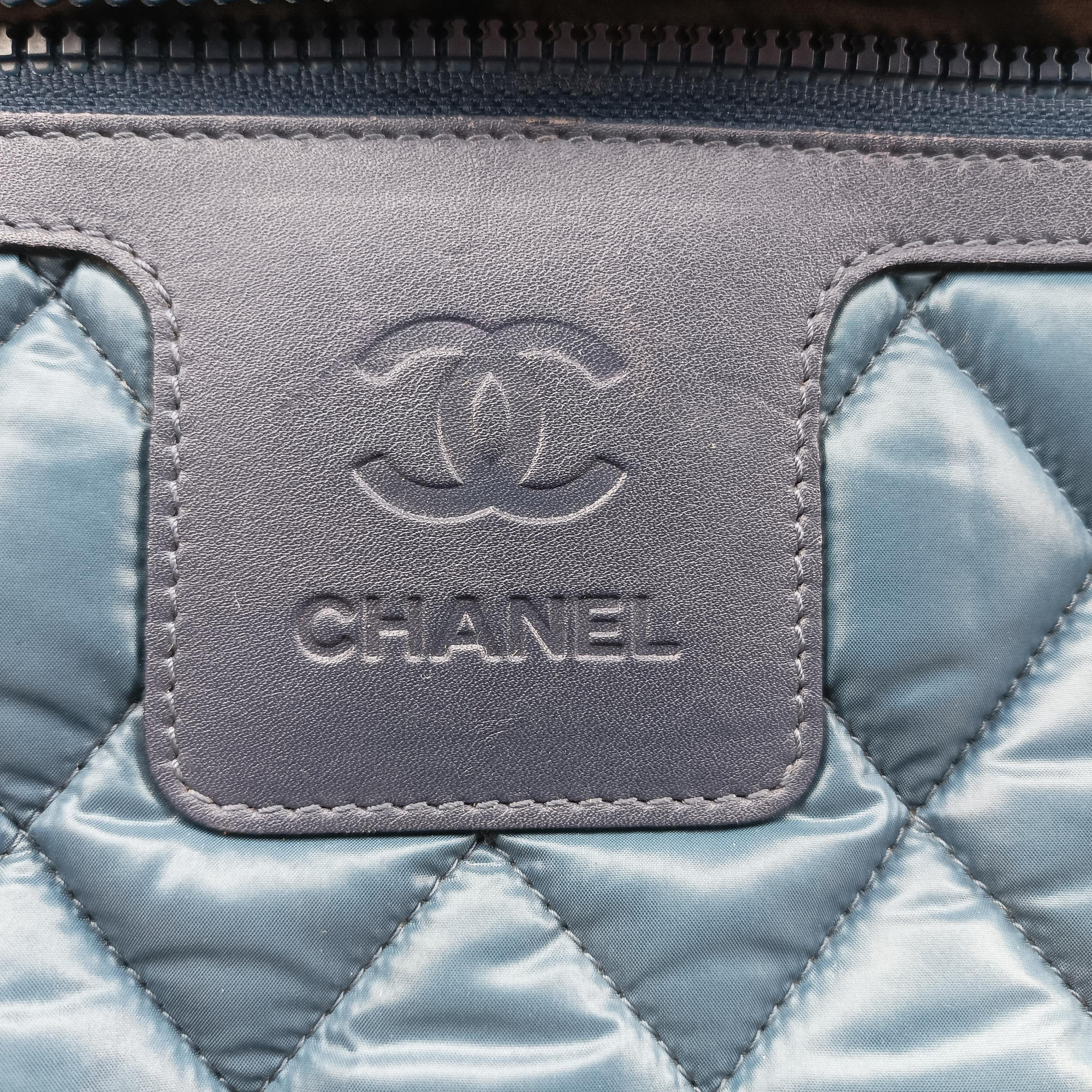 Pre-owned Chanel Cococoon Quilting Blue Nylon×Leather A47107 suitcase | stylenewstar