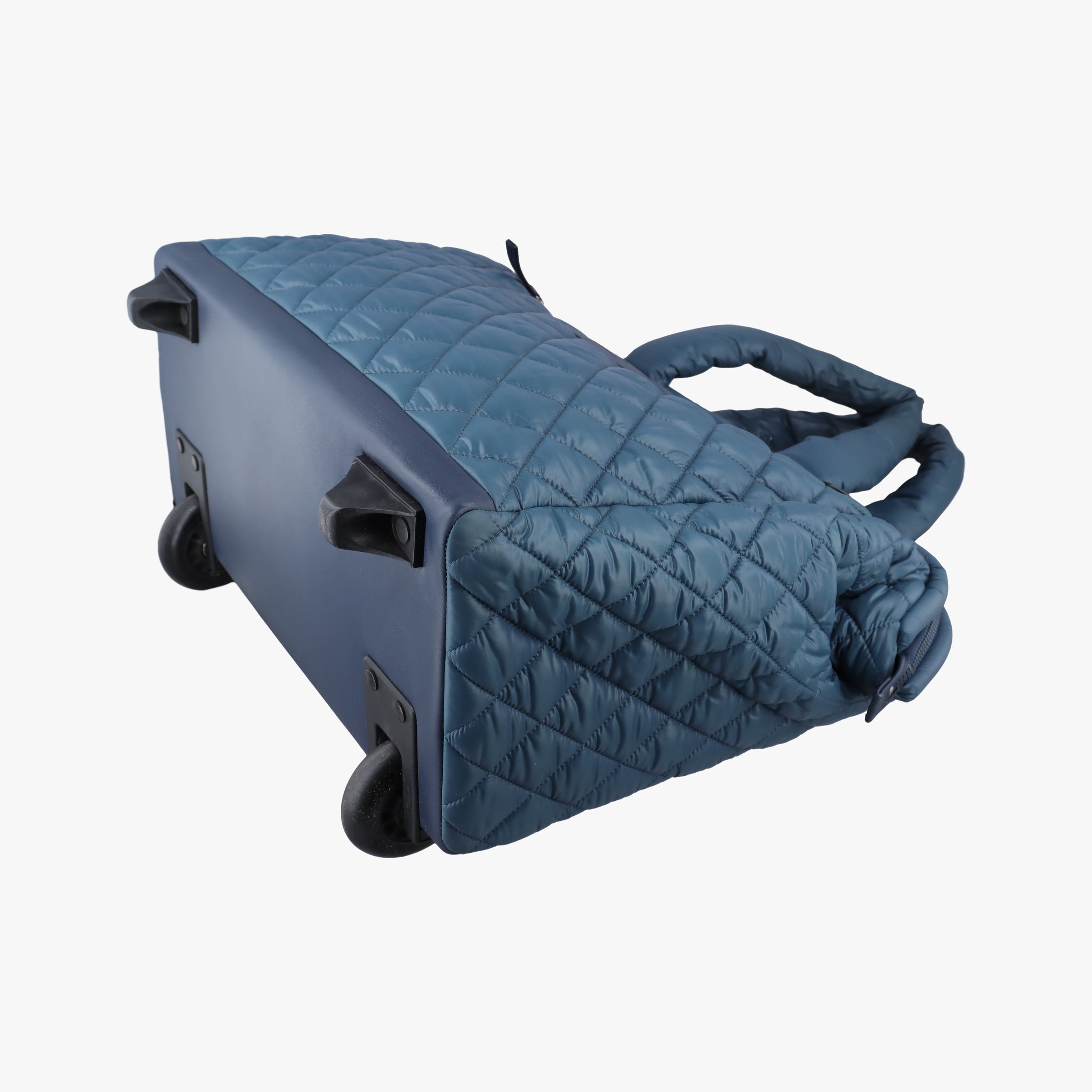 Pre-owned Chanel Cococoon Quilting Blue Nylon×Leather A47107 suitcase | stylenewstar