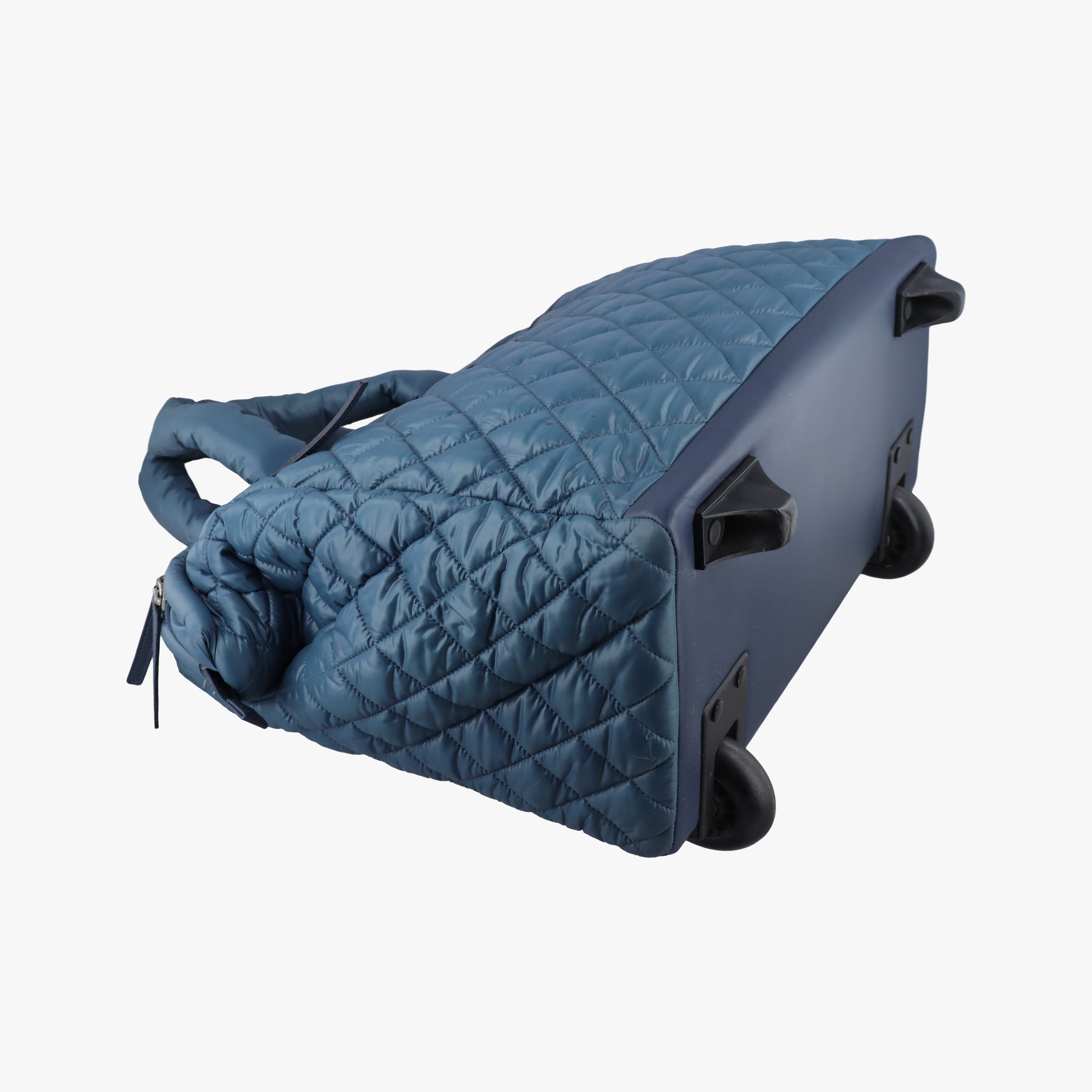 Pre-owned Chanel Cococoon Quilting Blue Nylon×Leather A47107 suitcase | stylenewstar