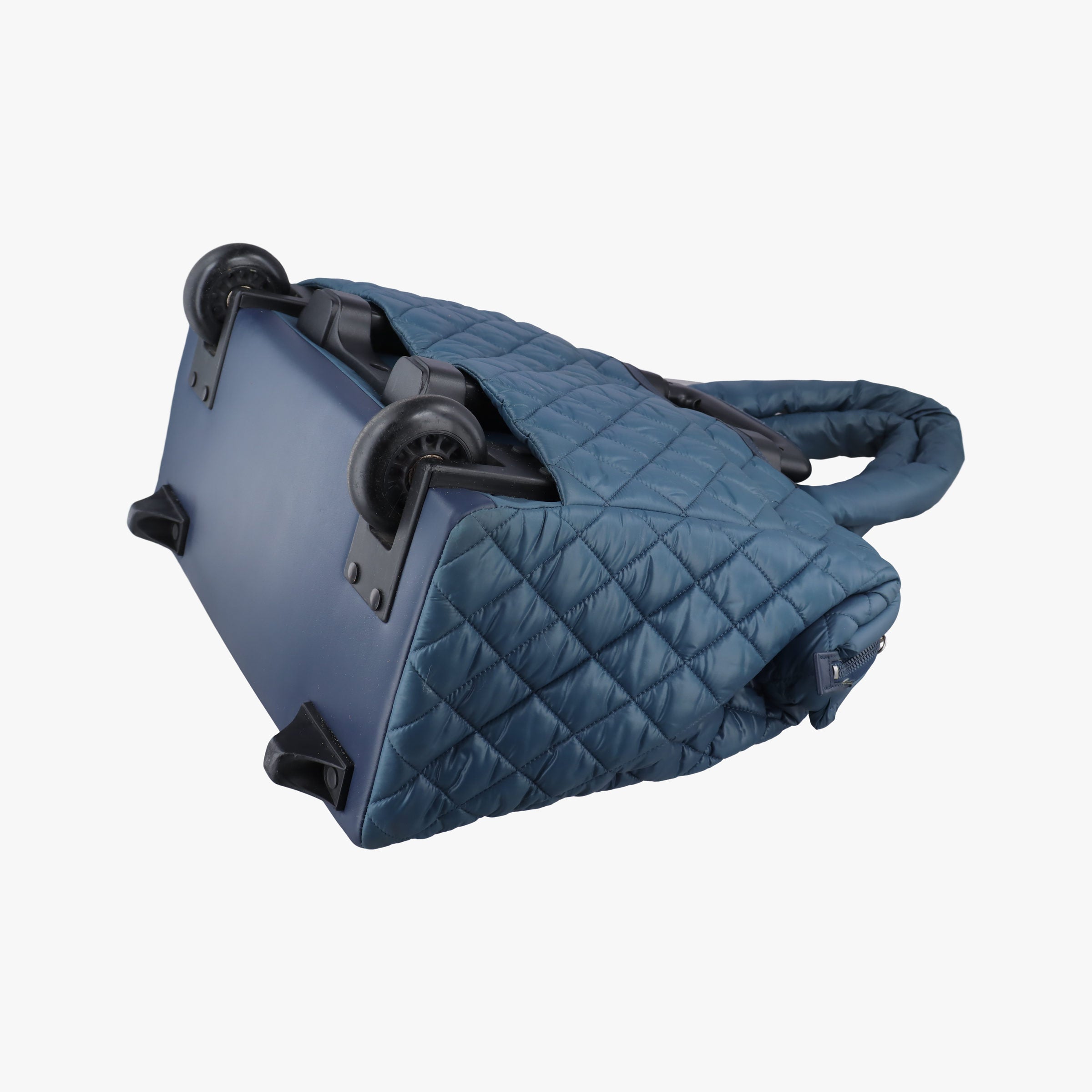 Pre-owned Chanel Cococoon Quilting Blue Nylon×Leather A47107 suitcase | stylenewstar