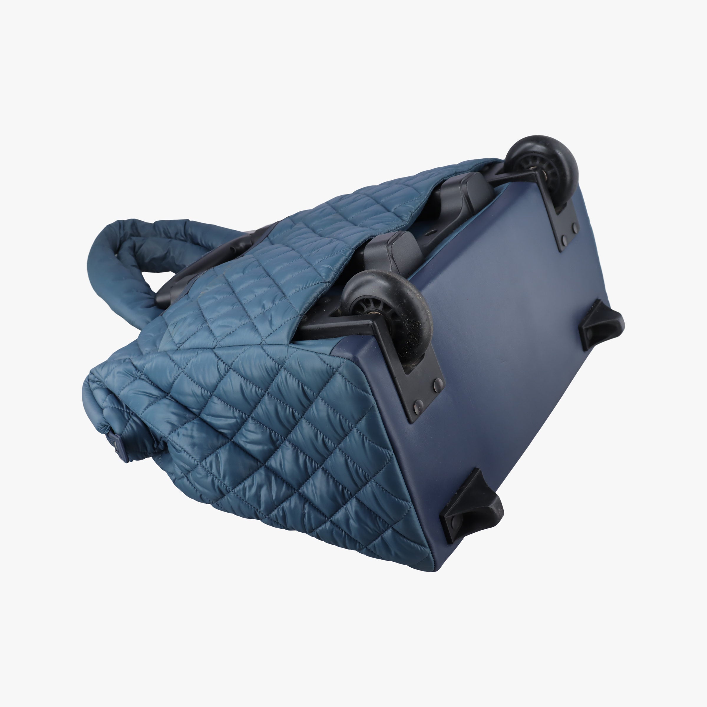 Pre-owned Chanel Cococoon Quilting Blue Nylon×Leather A47107 suitcase | stylenewstar