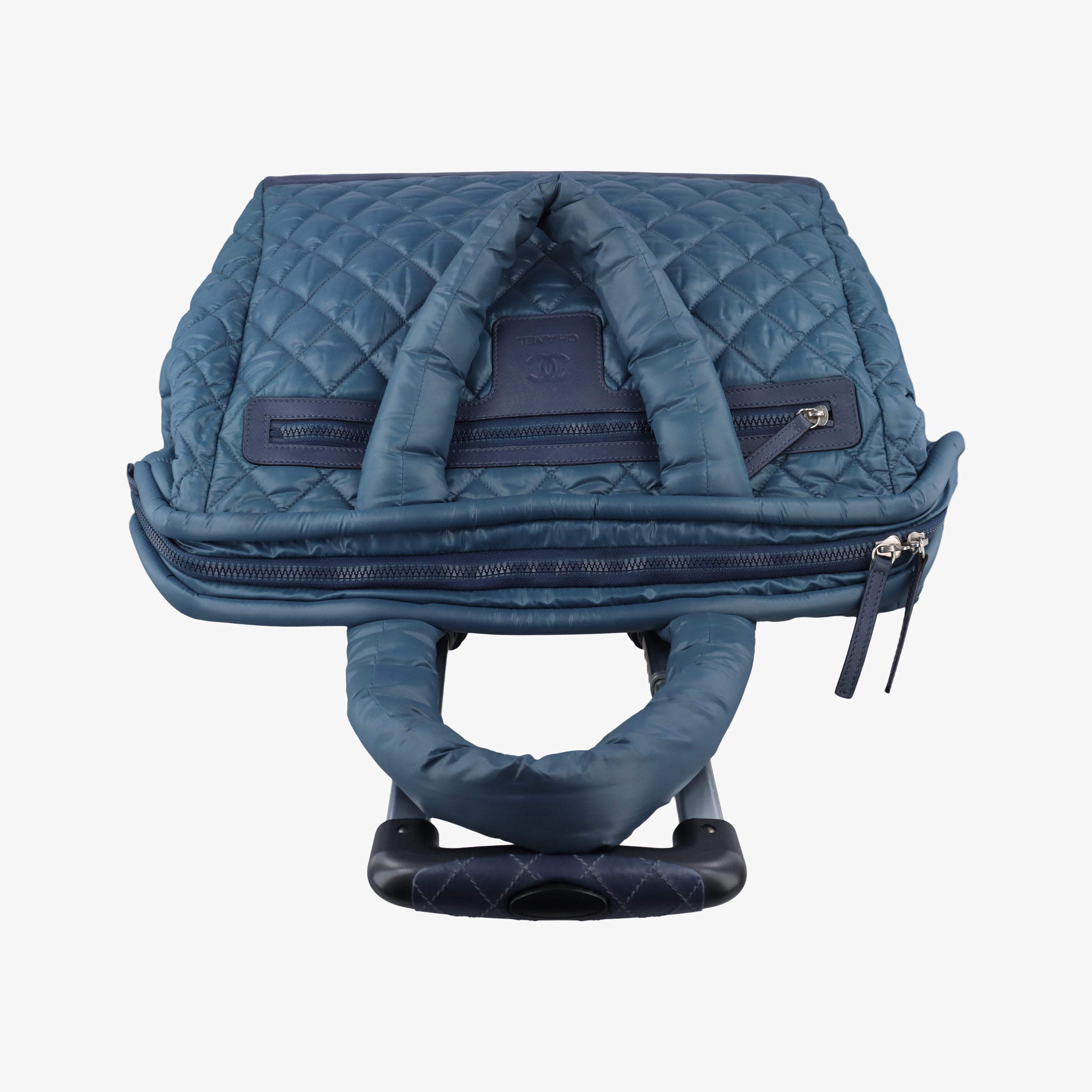 Pre-owned Chanel Cococoon Quilting Blue Nylon×Leather A47107 suitcase | stylenewstar