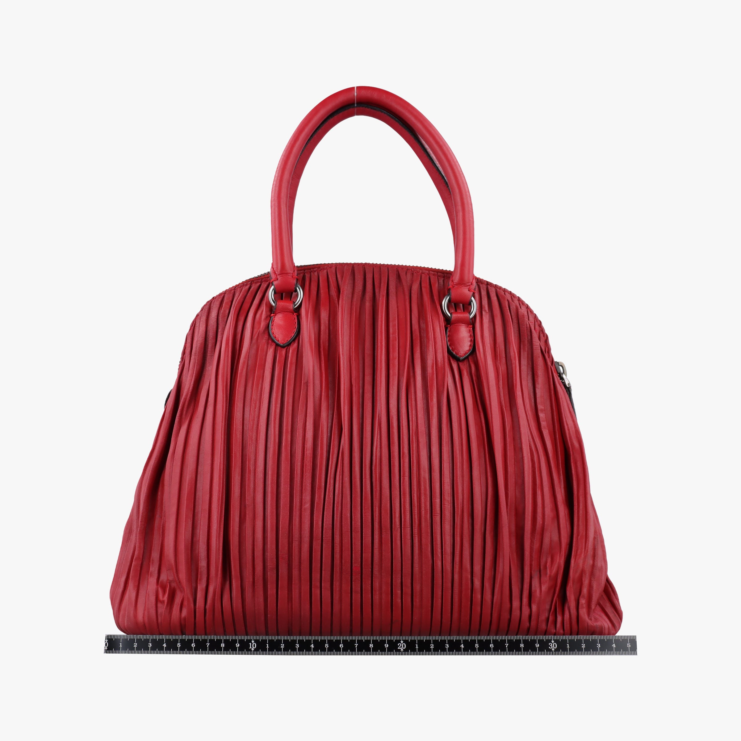 Pre-owned Valentino Petale Rose Dome Red Leather  shoulderbag | stylenewstar