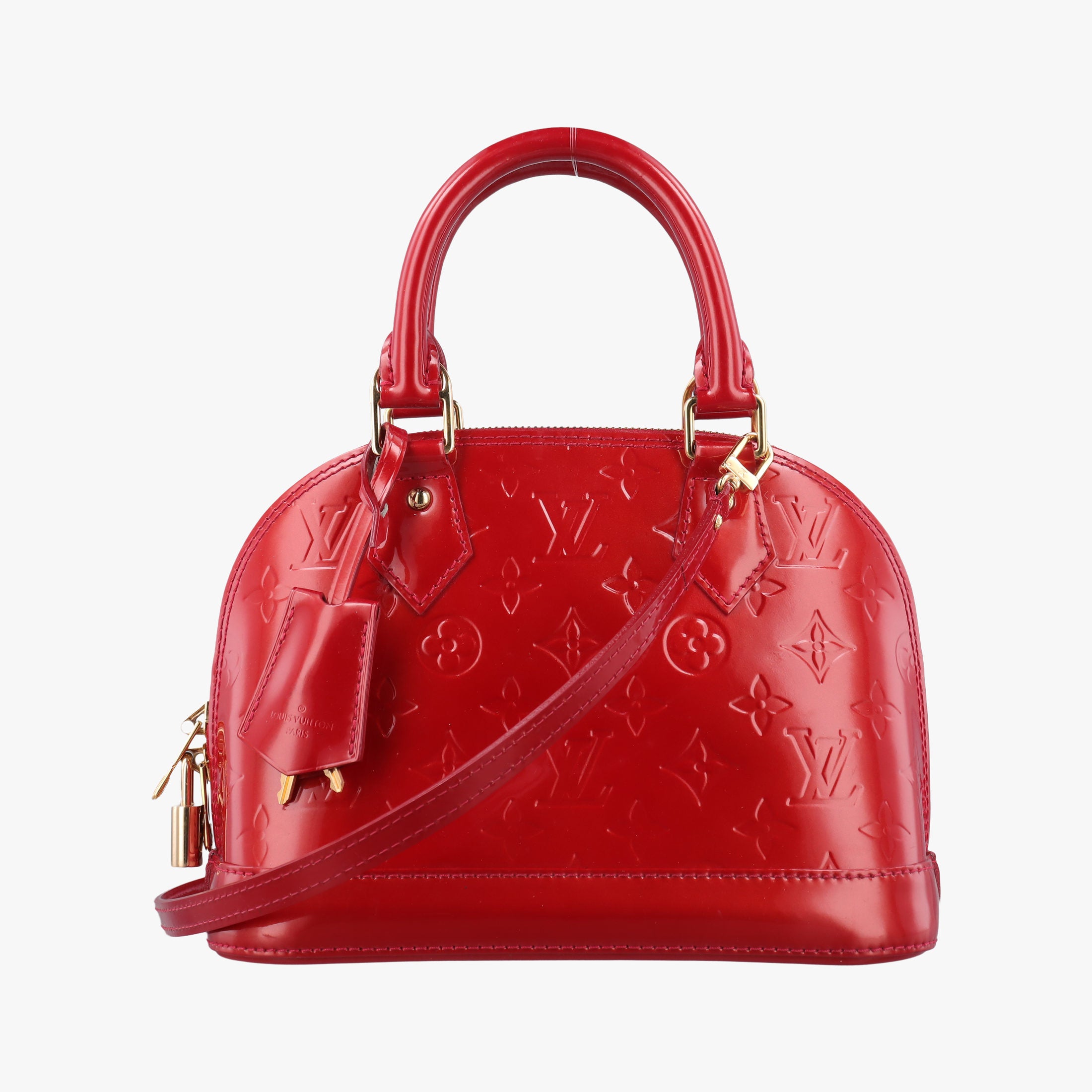 Pre-owned Louis Vuitton Alma BB CERISE Vernis M90174 shoulderbag | stylenewstar