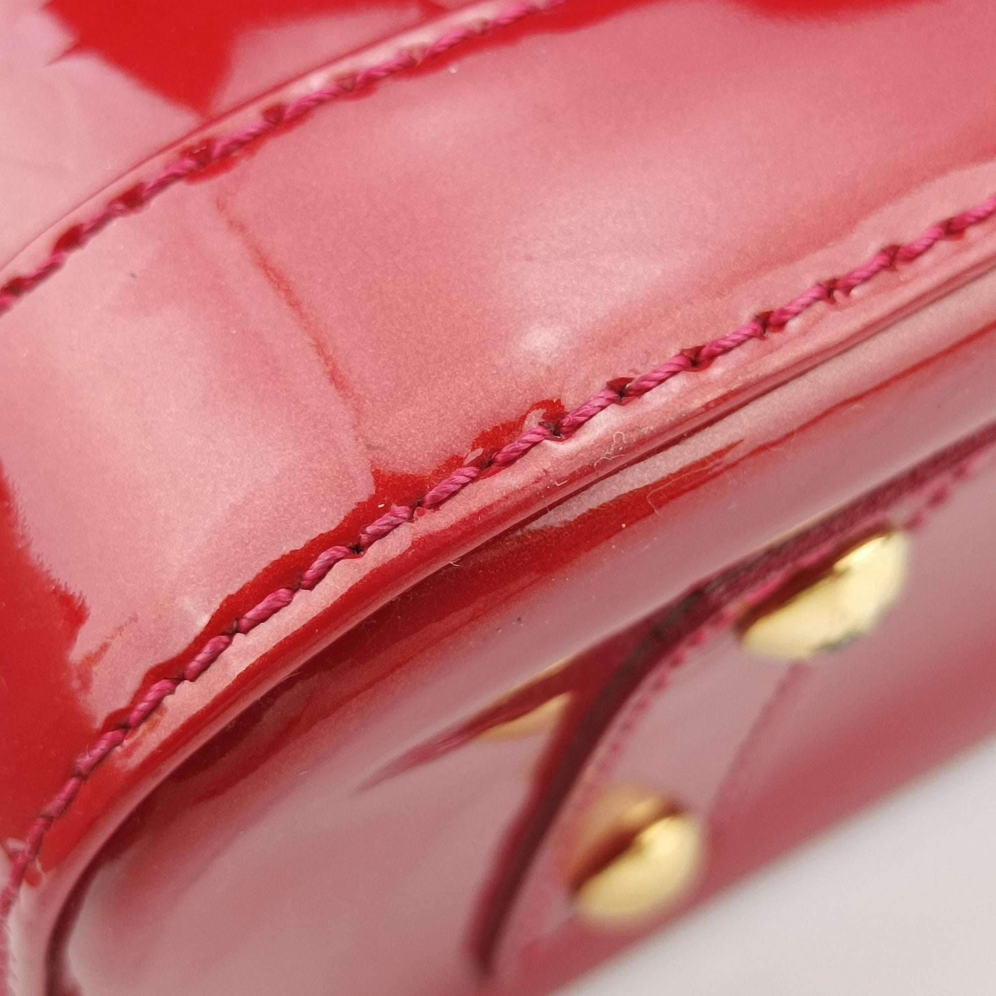 Pre-owned Louis Vuitton Alma BB CERISE Vernis M90174 shoulderbag | stylenewstar
