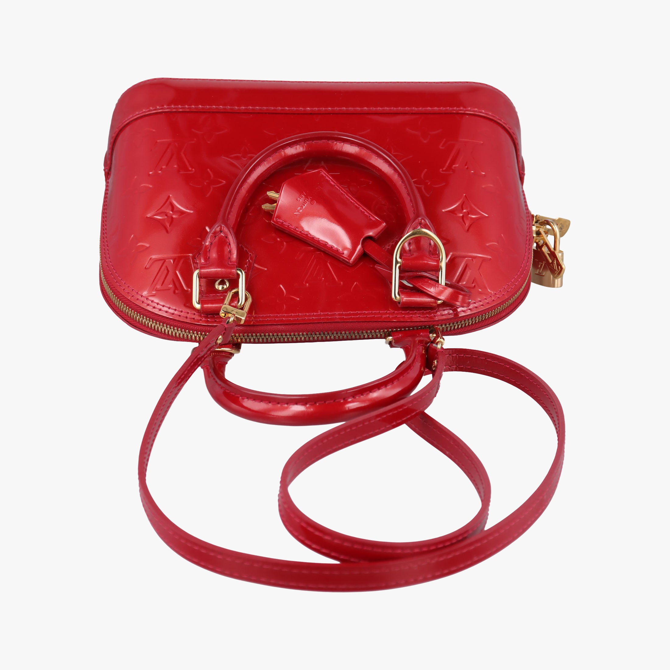 Pre-owned Louis Vuitton Alma BB CERISE Vernis M90174 shoulderbag | stylenewstar