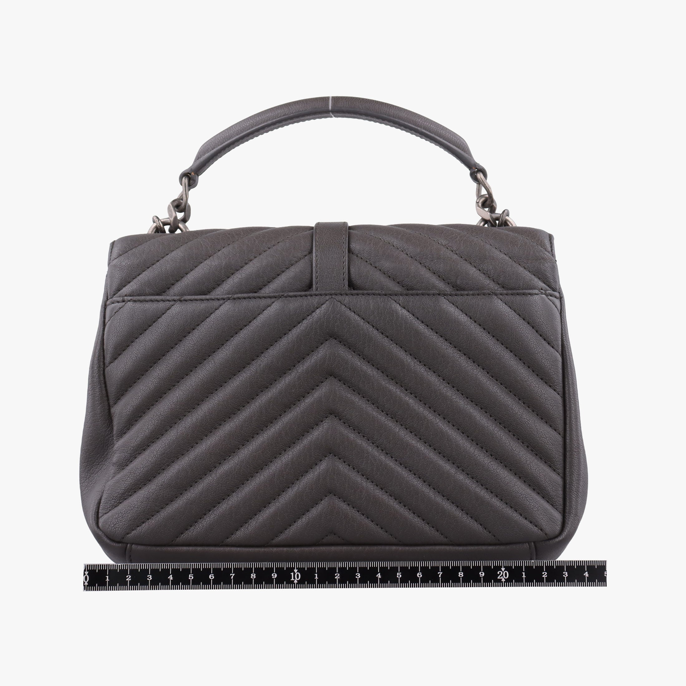 Secondhand Yves Saint Laurent COLLEGE Grey Leather 487213 shoulderbag | stylenewstar