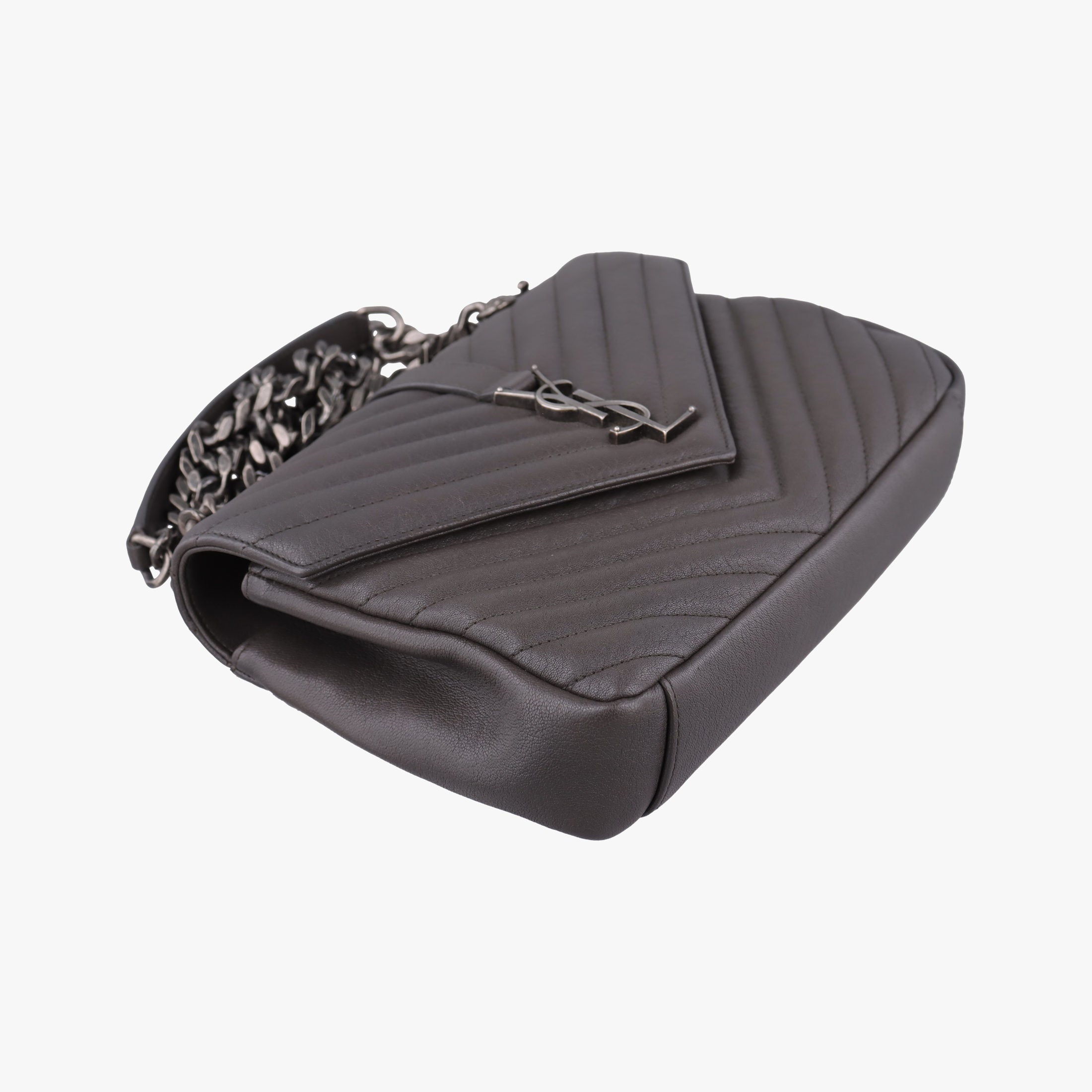 Secondhand Yves Saint Laurent COLLEGE Grey Leather 487213 shoulderbag | stylenewstar