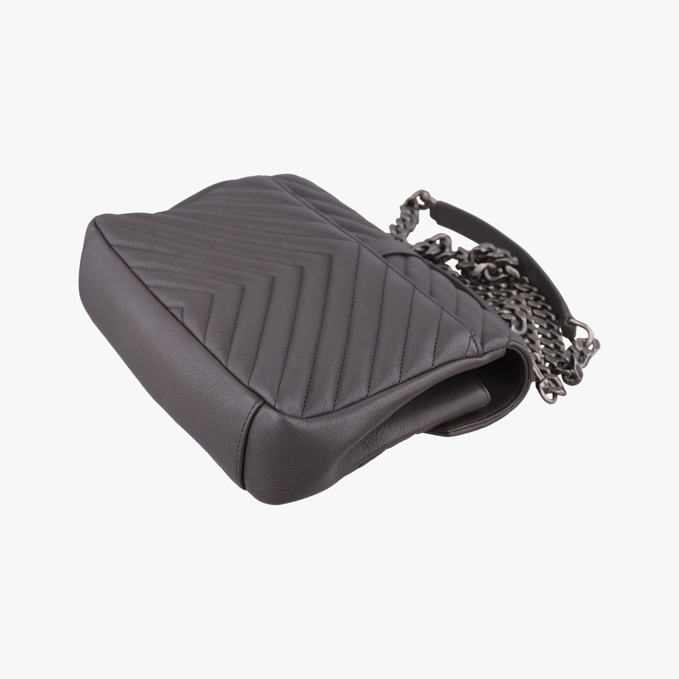 Secondhand Yves Saint Laurent COLLEGE Grey Leather 487213 shoulderbag | stylenewstar