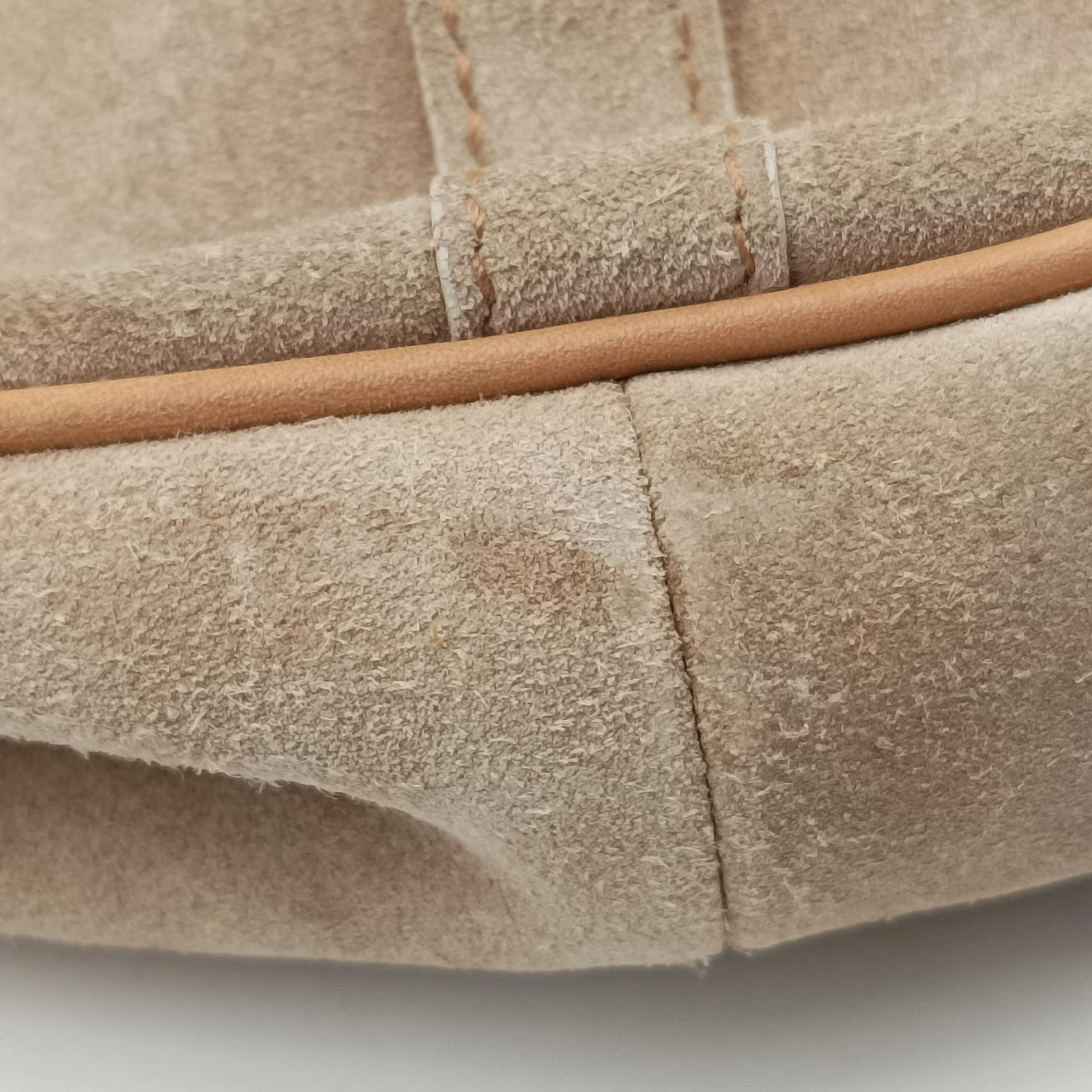 Pre-owned Yves Saint Laurent Rive Gauche Beige Leather×Suede 120436 shoulderbag | stylenewstar