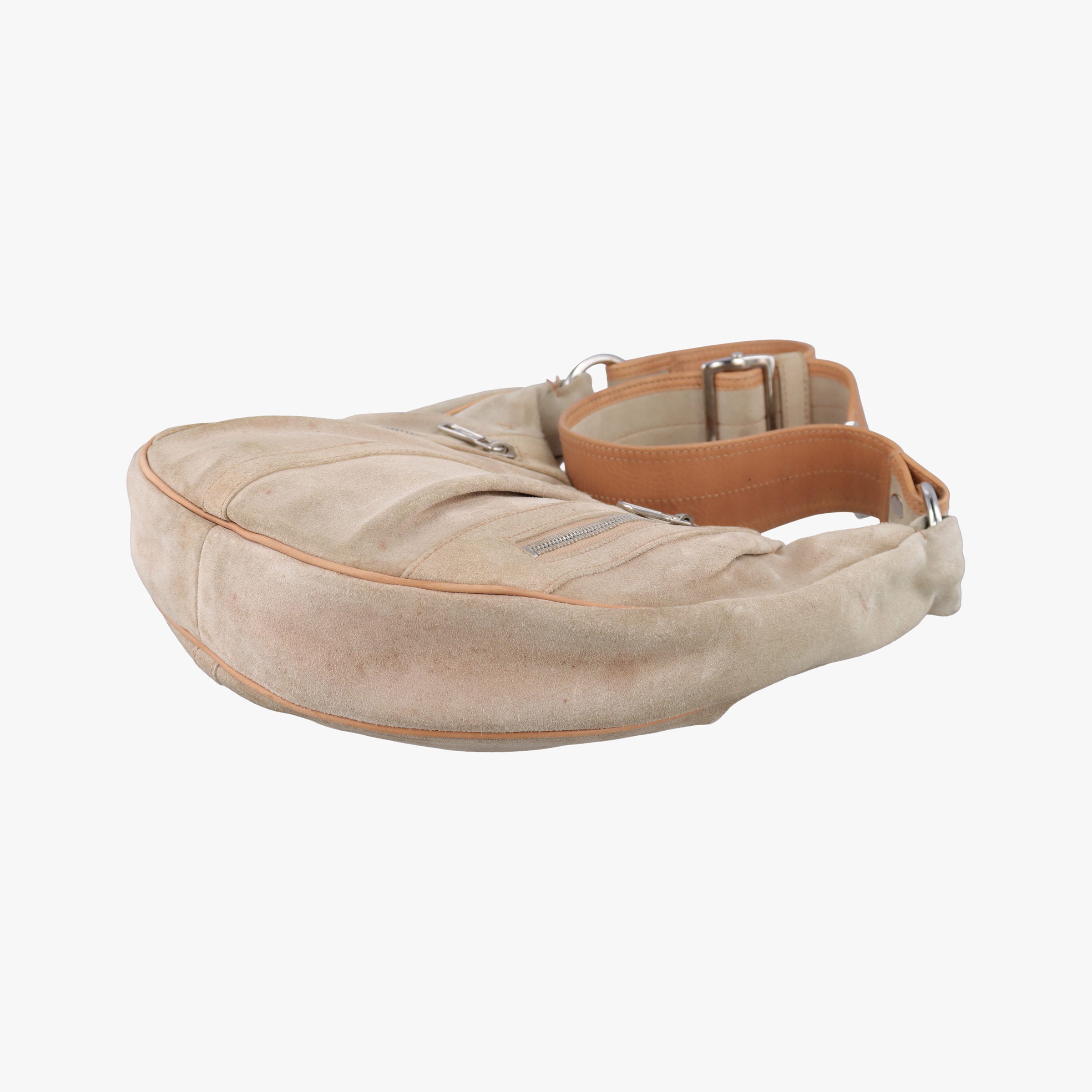 Pre-owned Yves Saint Laurent Rive Gauche Beige Leather×Suede 120436 shoulderbag | stylenewstar