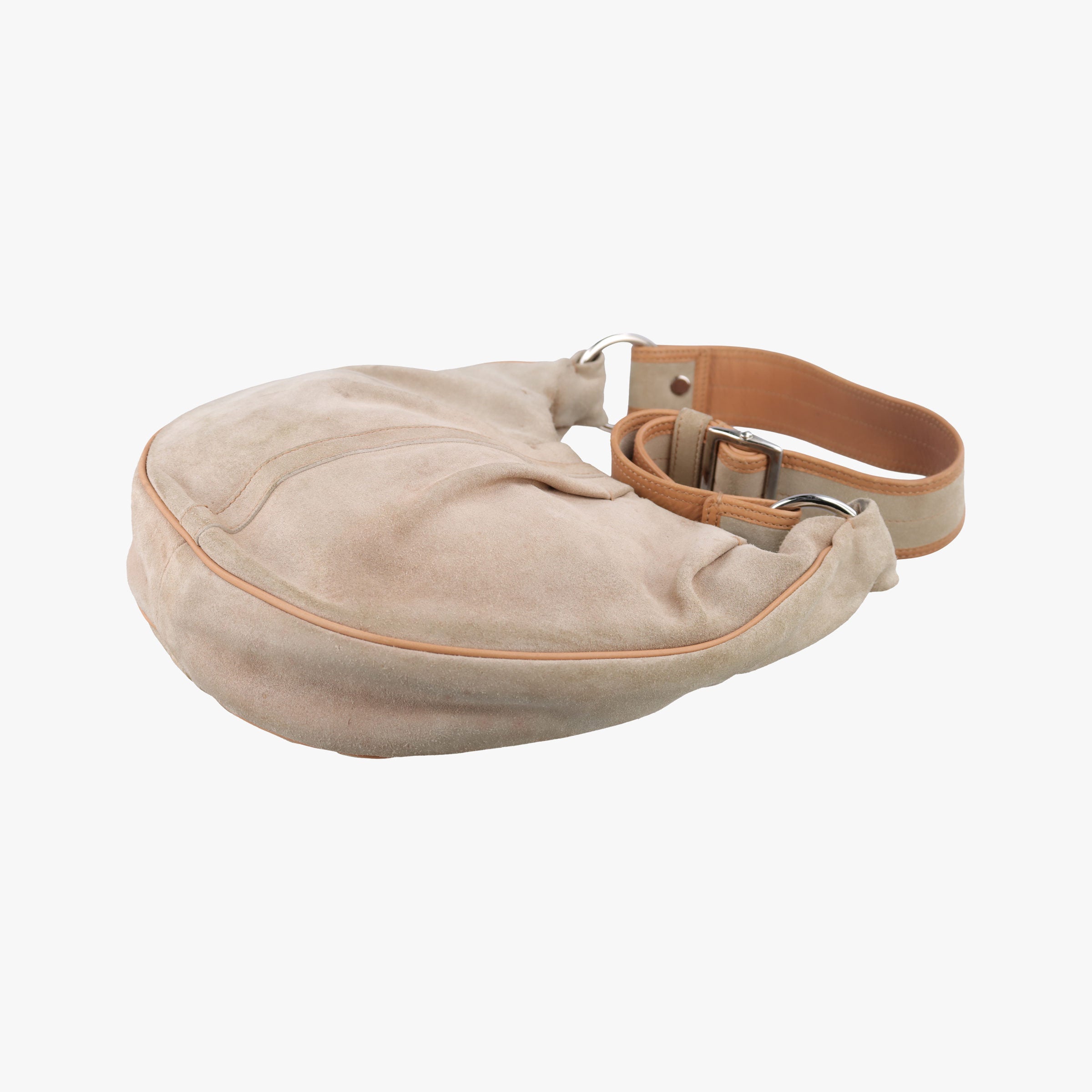 Pre-owned Yves Saint Laurent Rive Gauche Beige Leather×Suede 120436 shoulderbag | stylenewstar