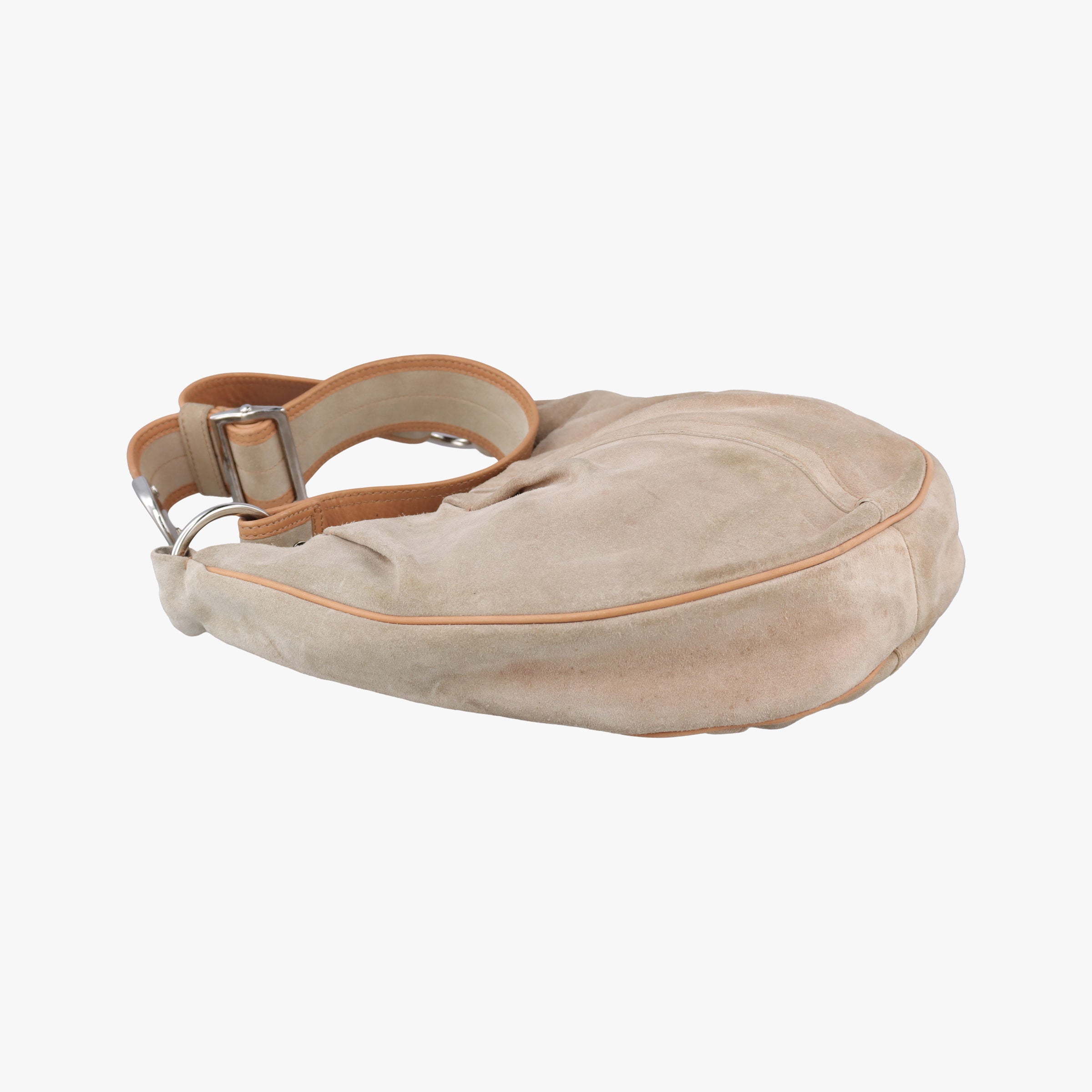 Pre-owned Yves Saint Laurent Rive Gauche Beige Leather×Suede 120436 shoulderbag | stylenewstar