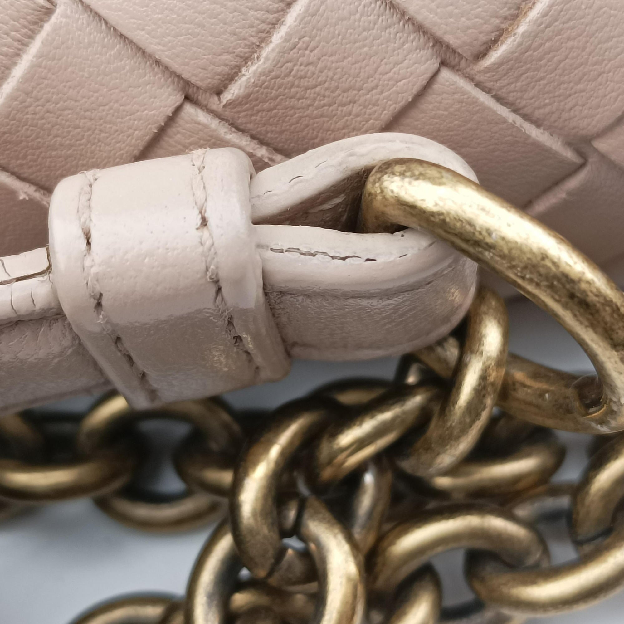 Pre-owned Bottega Veneta Intrecciato Olimpia Beige lambskin  shoulderbag | stylenewstar
