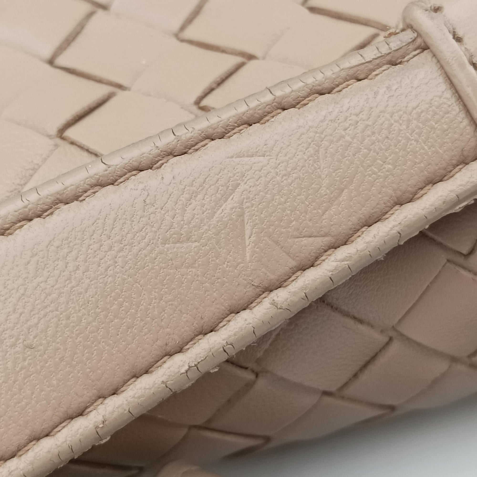 Pre-owned Bottega Veneta Intrecciato Olimpia Beige lambskin  shoulderbag | stylenewstar