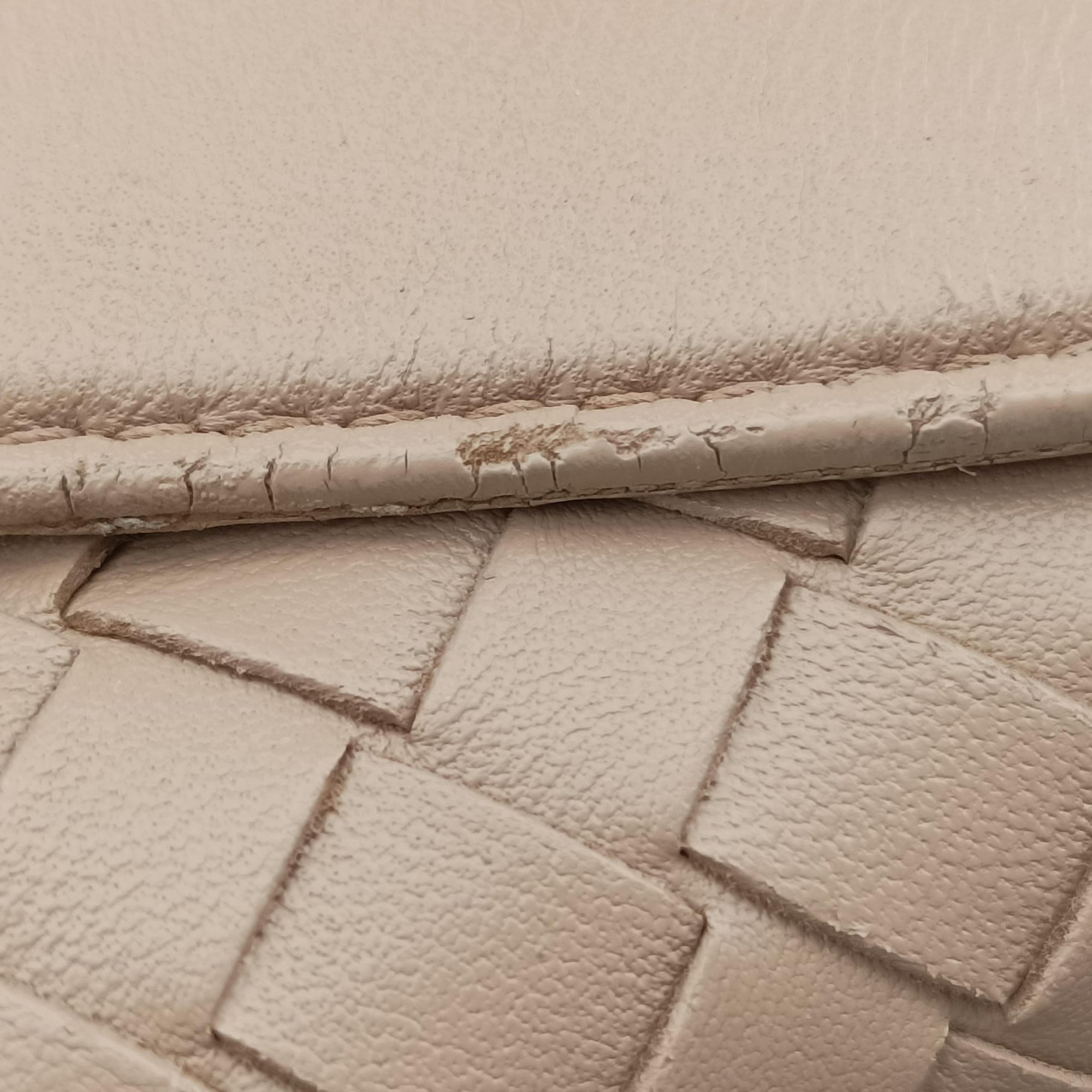 Pre-owned Bottega Veneta Intrecciato Olimpia Beige lambskin  shoulderbag | stylenewstar