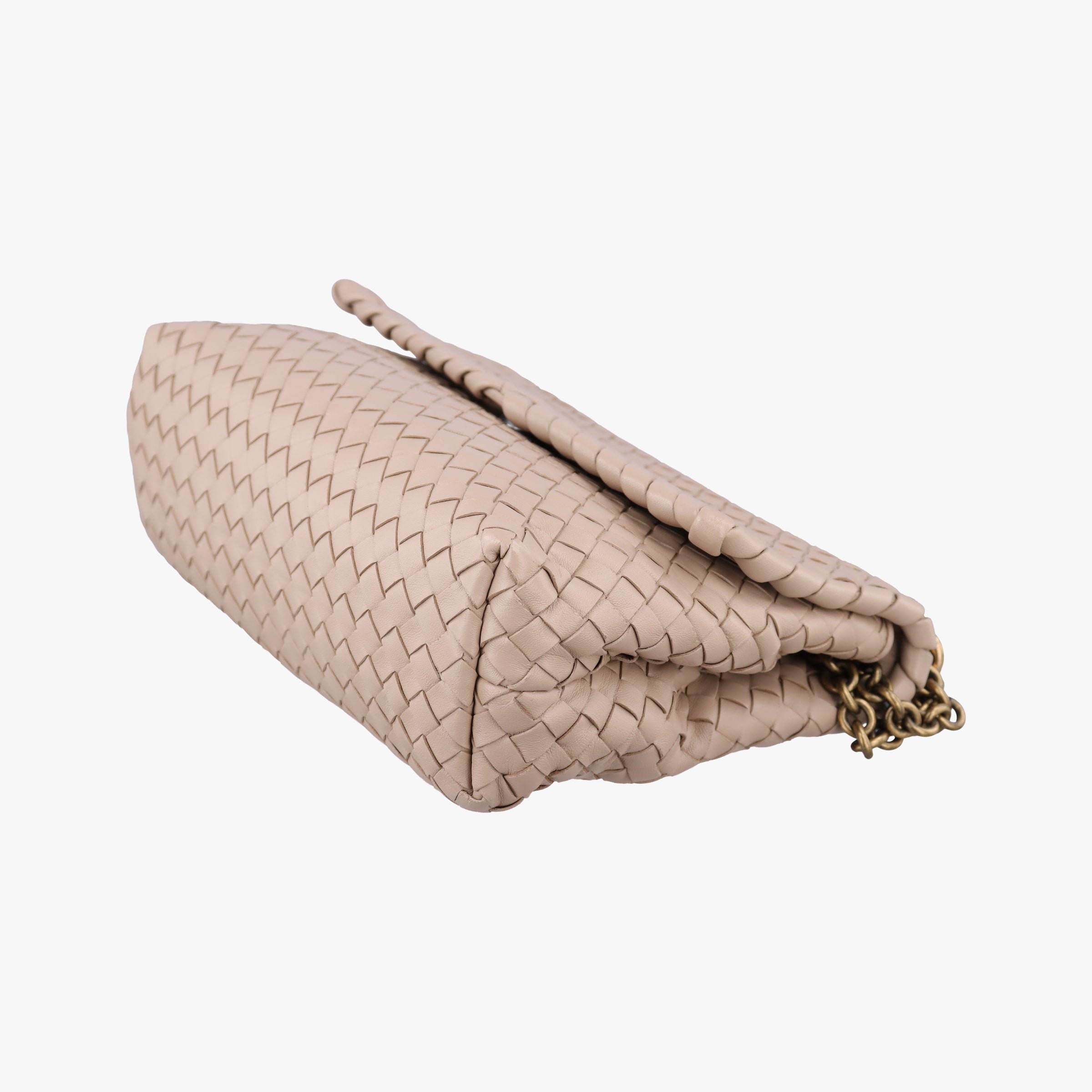 Pre-owned Bottega Veneta Intrecciato Olimpia Beige lambskin  shoulderbag | stylenewstar