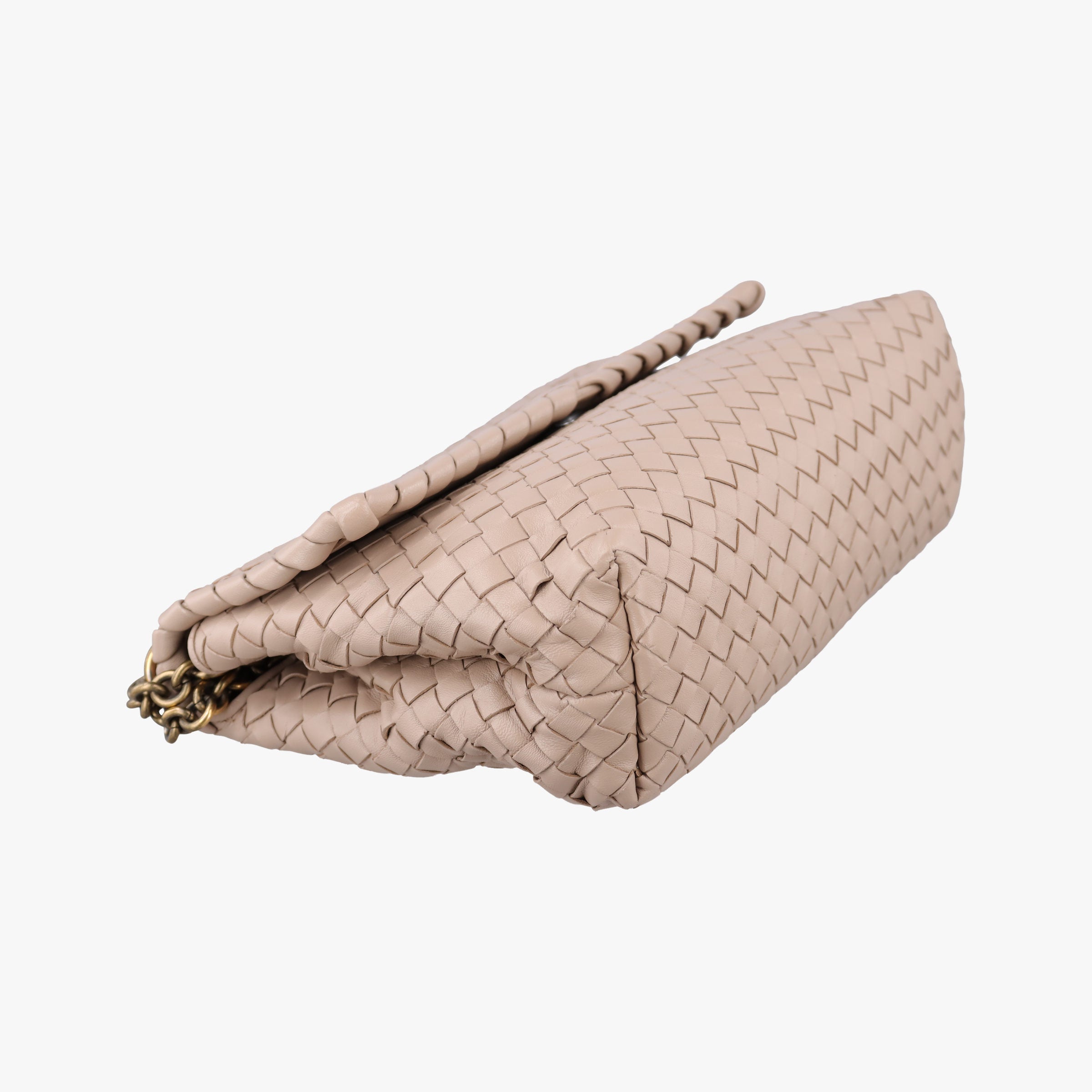 Pre-owned Bottega Veneta Intrecciato Olimpia Beige lambskin  shoulderbag | stylenewstar