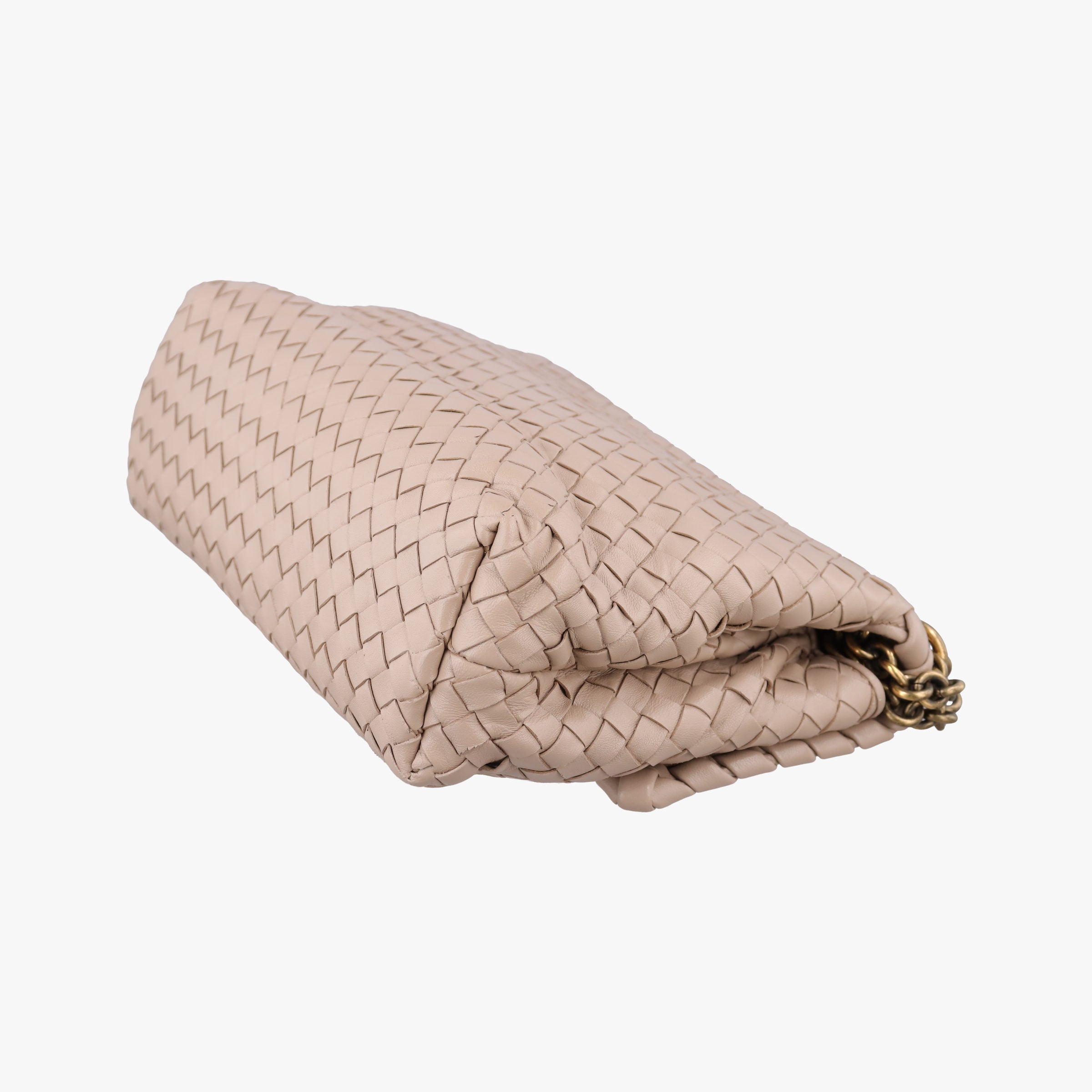 Pre-owned Bottega Veneta Intrecciato Olimpia Beige lambskin  shoulderbag | stylenewstar