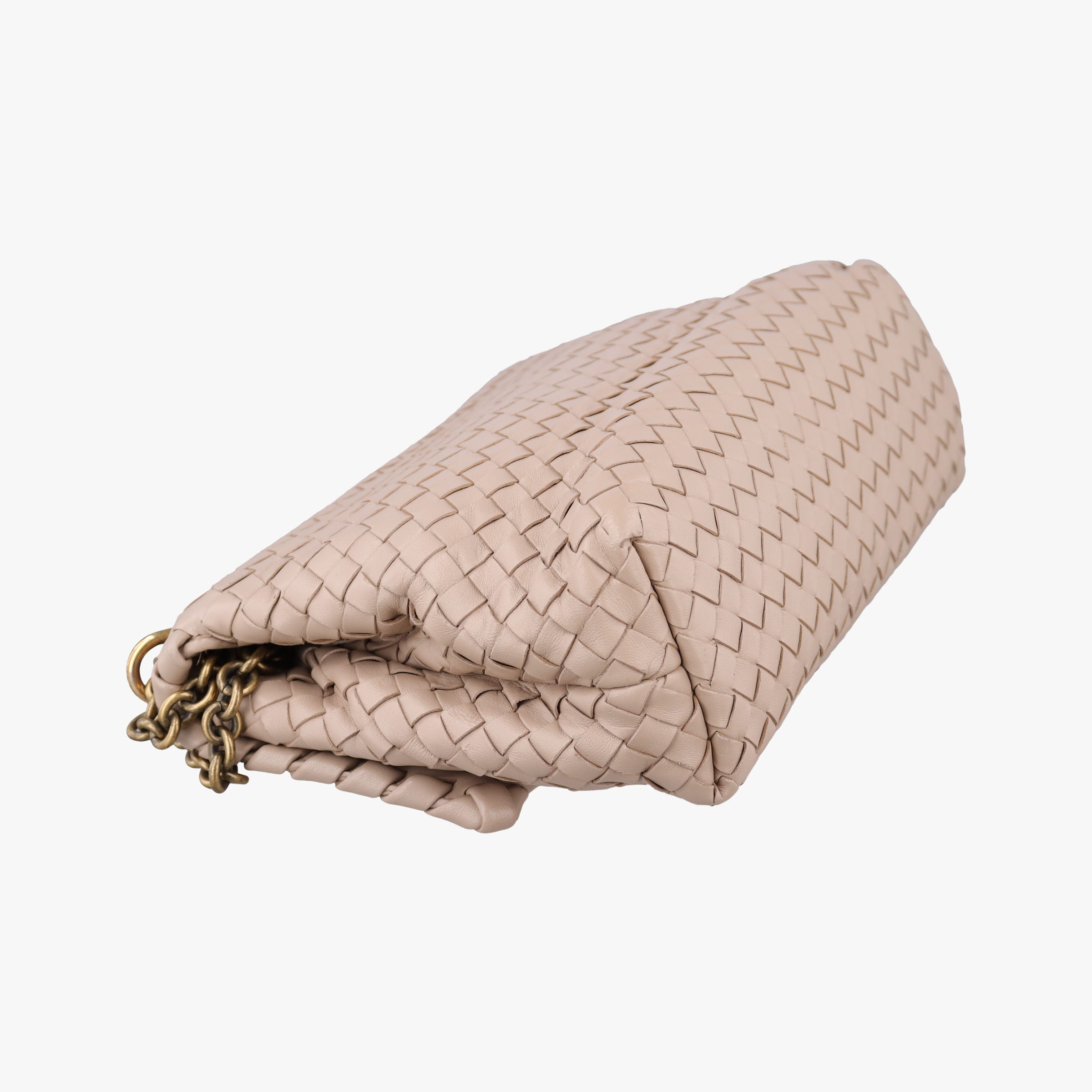 Pre-owned Bottega Veneta Intrecciato Olimpia Beige lambskin  shoulderbag | stylenewstar
