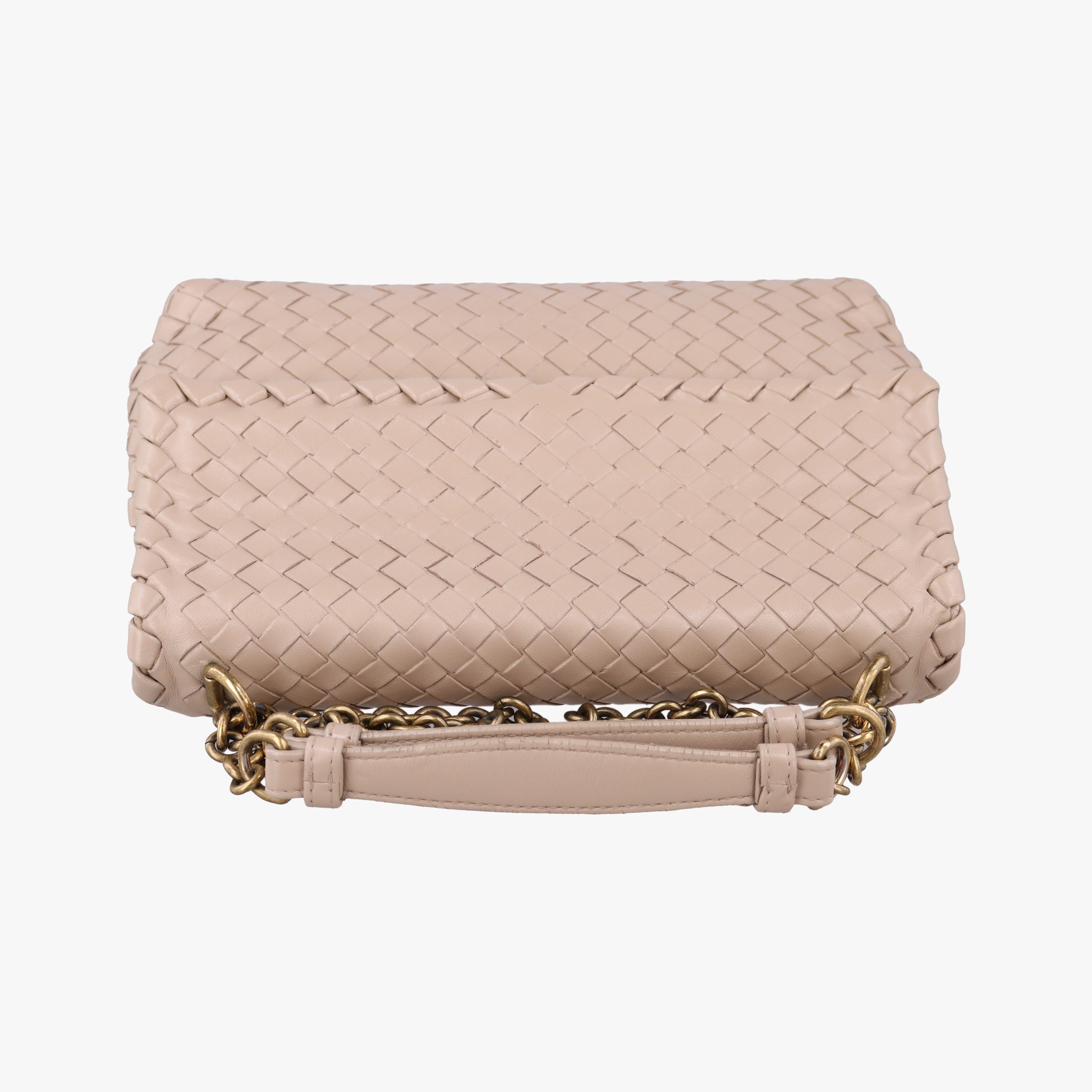 Pre-owned Bottega Veneta Intrecciato Olimpia Beige lambskin  shoulderbag | stylenewstar