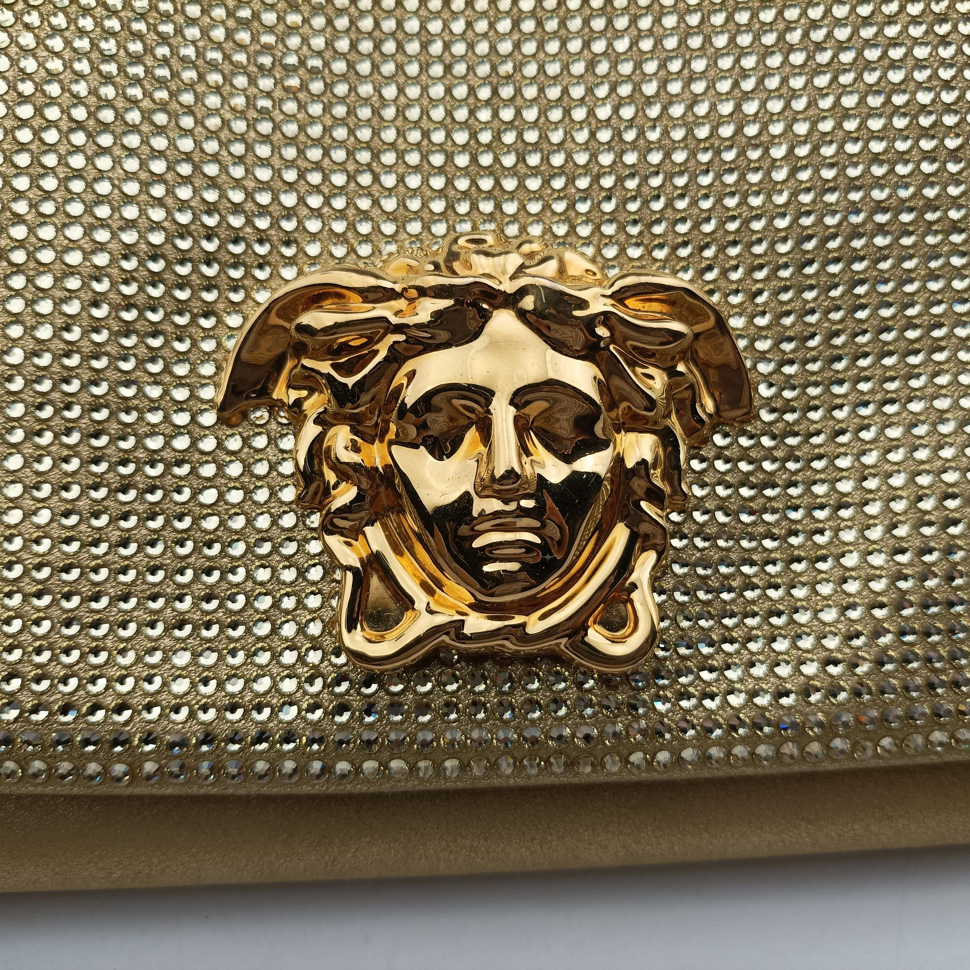 Vintage VERSACE medusa Golden Leather  shoulderbag | stylenewstar