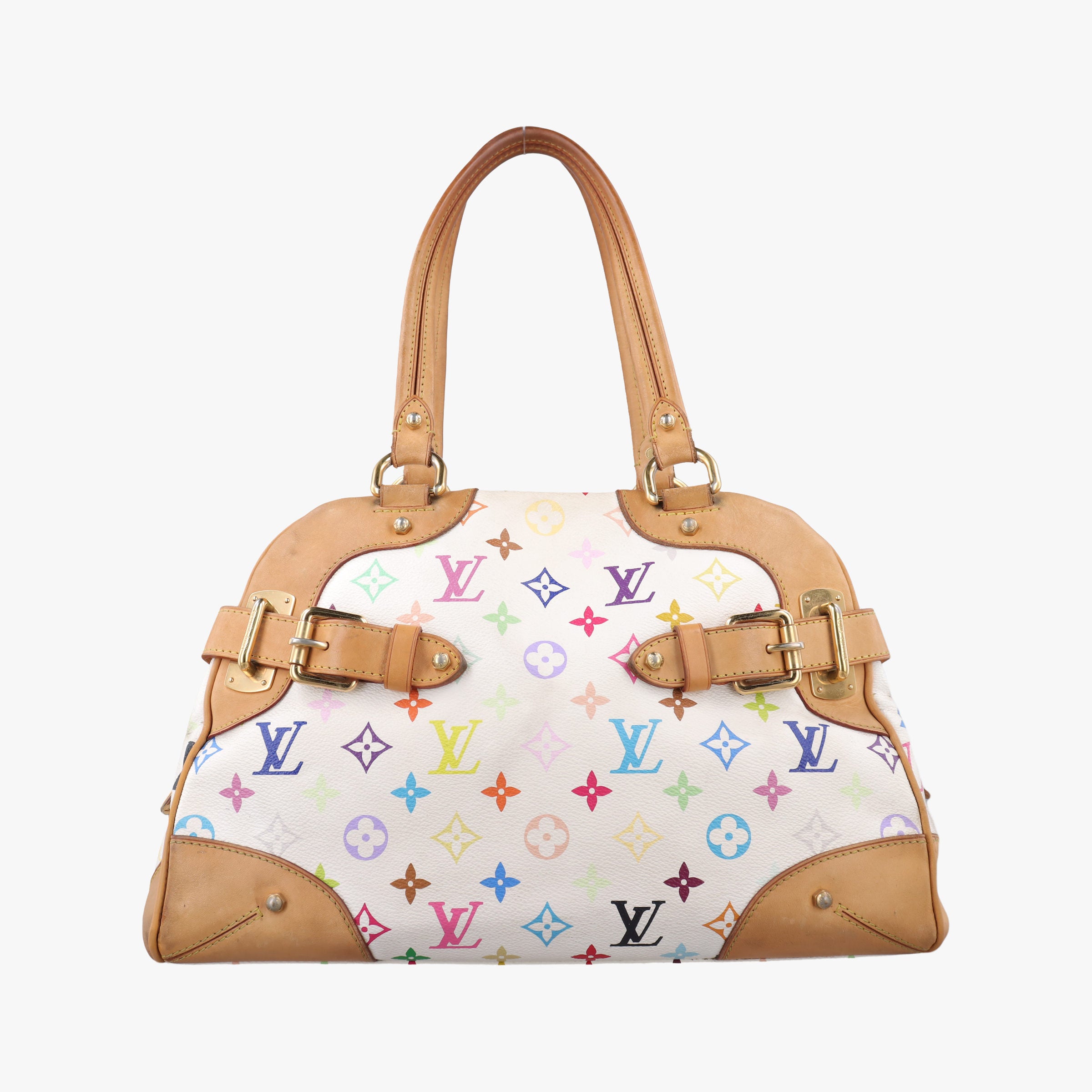 Pre-owned Louis Vuitton CLAUDIA white Monogram Multicolor M40193 handbag | stylenewstar