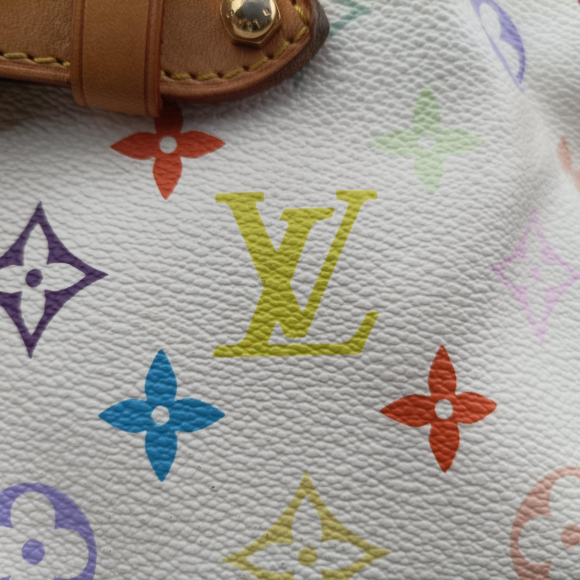 Pre-owned Louis Vuitton CLAUDIA white Monogram Multicolor M40193 handbag | stylenewstar