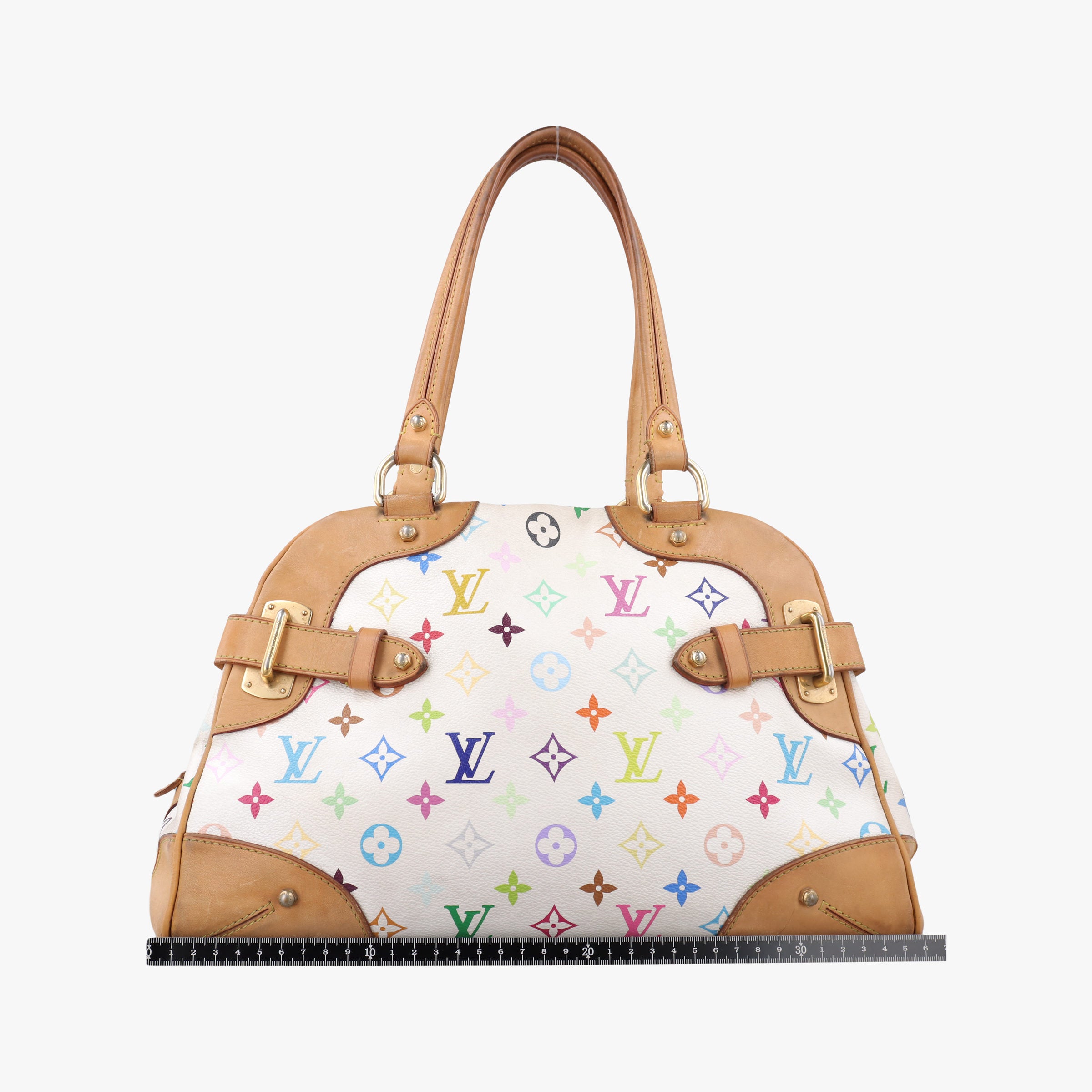 Pre-owned Louis Vuitton CLAUDIA white Monogram Multicolor M40193 handbag | stylenewstar