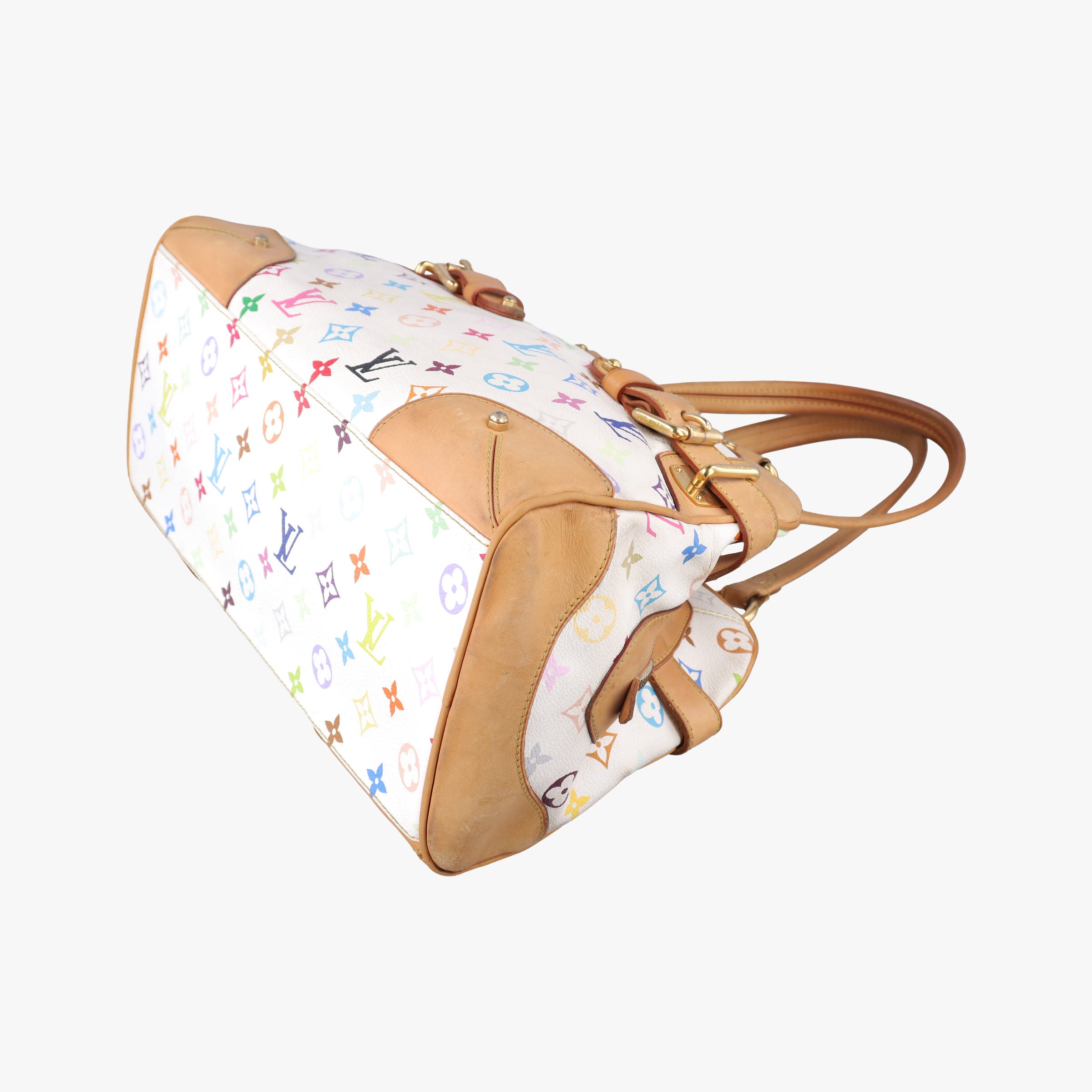 Pre-owned Louis Vuitton CLAUDIA white Monogram Multicolor M40193 handbag | stylenewstar