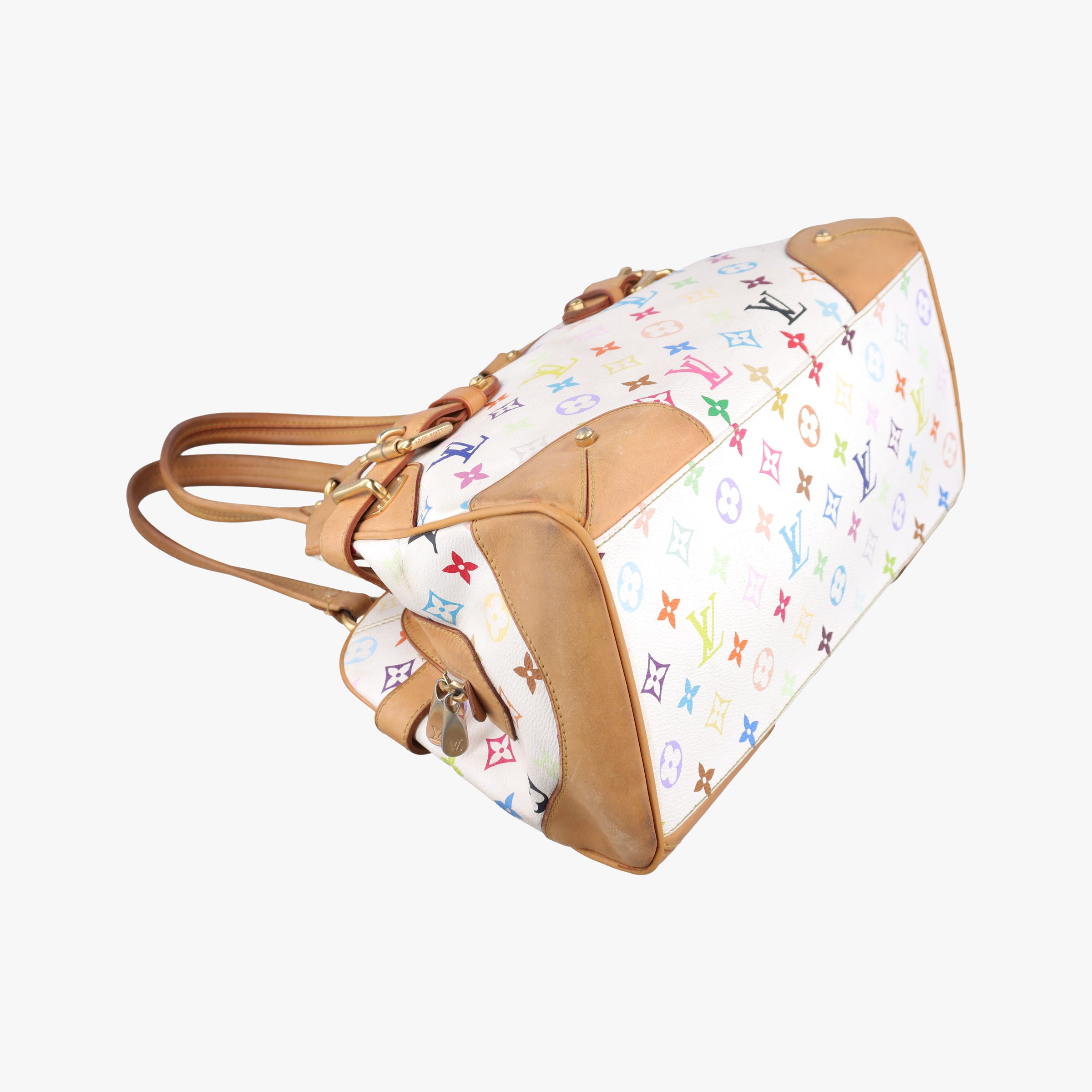 Pre-owned Louis Vuitton CLAUDIA white Monogram Multicolor M40193 handbag | stylenewstar